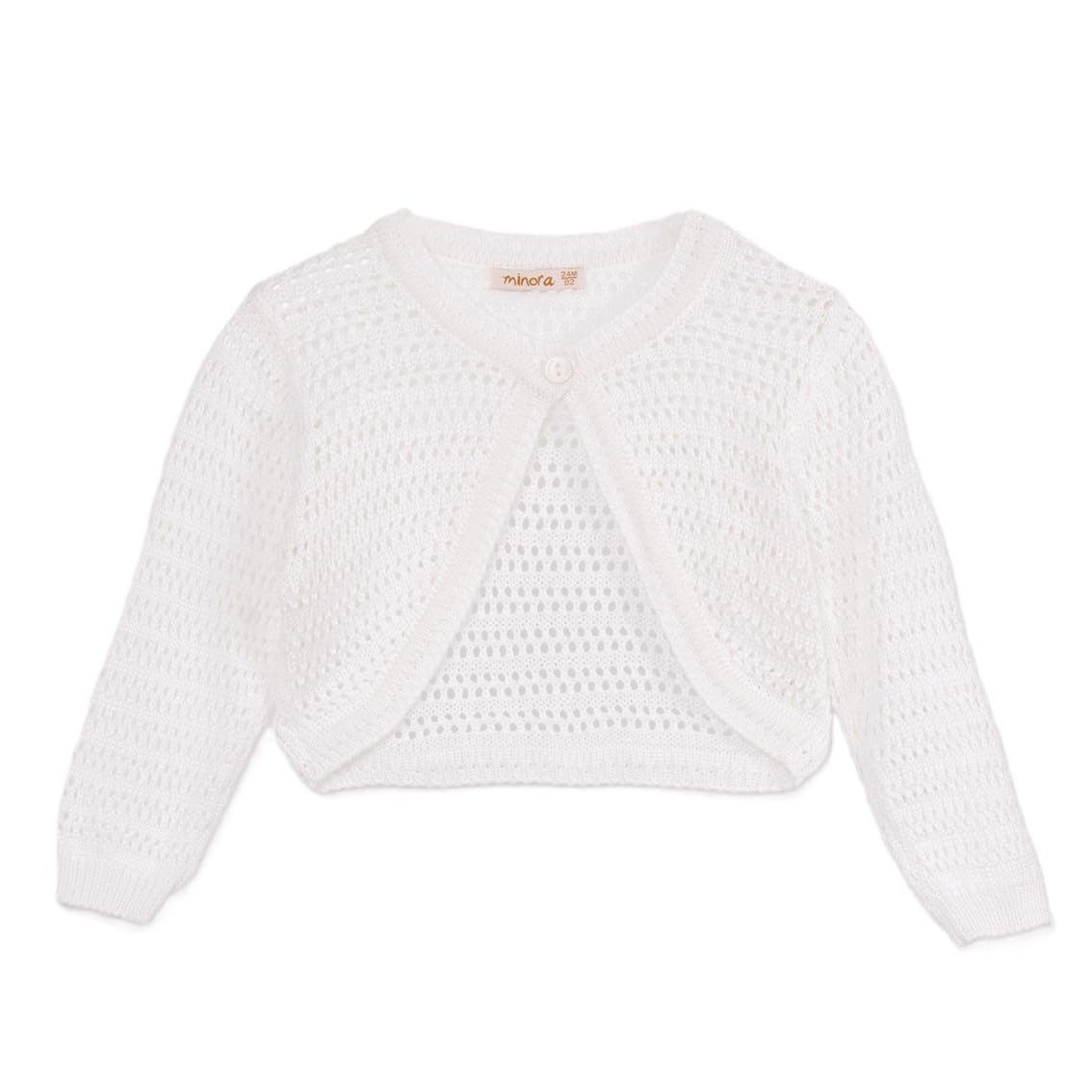 Minora Strickkleid Baby/Kind Bolero Taufweste Strickwaren Mädchen Langarm