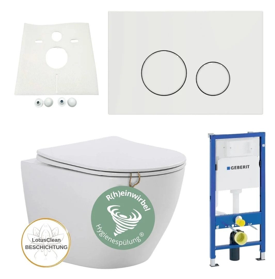GEBERIT Tiefspül-WC Geberit Vorwandelement RIVA WC Hygiene-Spülung Komplett günstig online kaufen