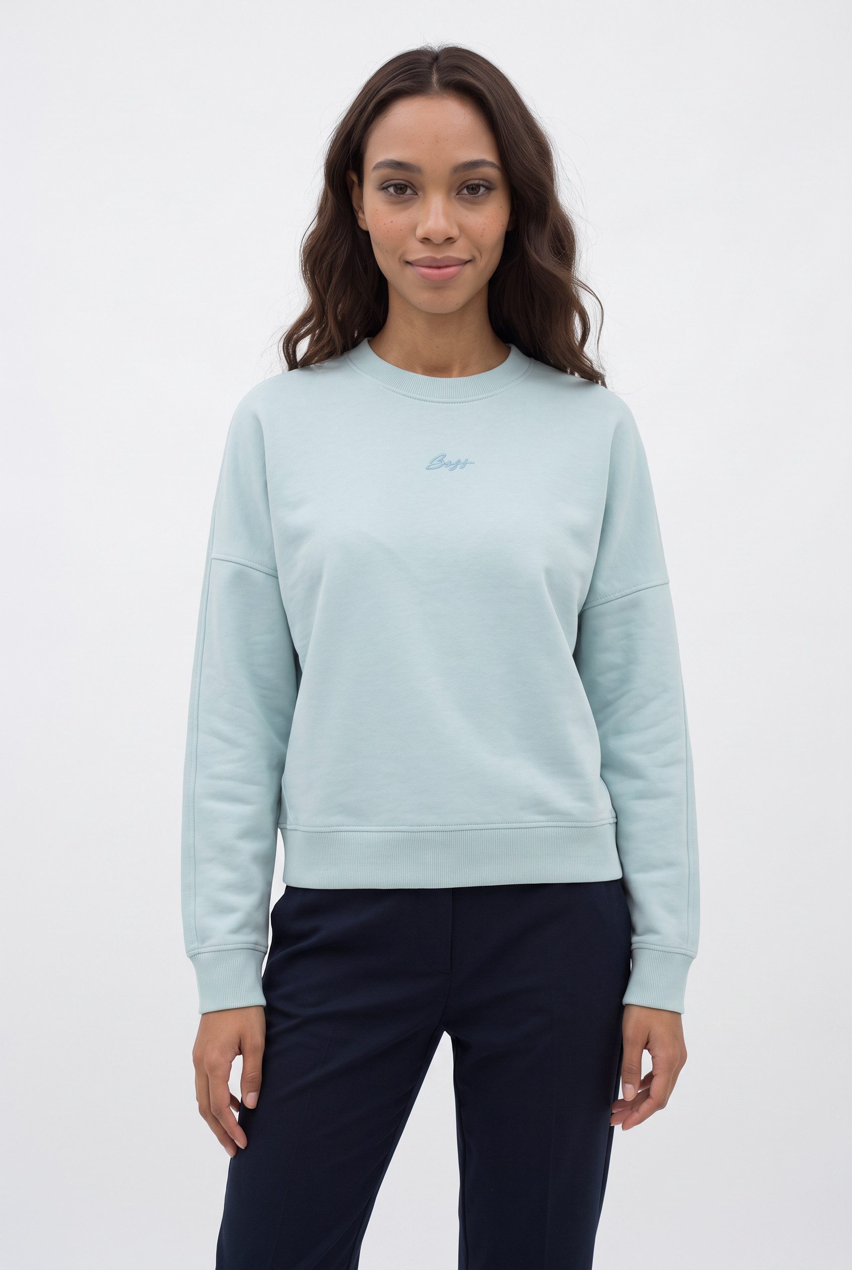 BOSS ORANGE Sweater Ever Premium Damenmode mit Logostickerei, aus Baumwolle