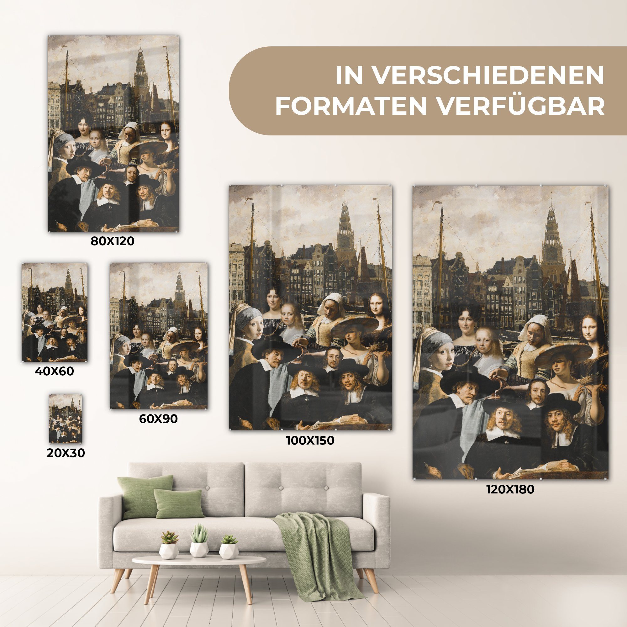 Malerei Bilder Collage, auf Wanddekoration Alte (1 Acrylglasbild - Foto Meister St), auf - - Wandbild Glasbilder - Glas MuchoWow Glas -