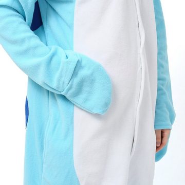 Katara Partyanzug Meerestiere Jumpsuit Kostüm für Erwachsene S-XL, Karneval - Kostüm, Kigurumi - Wal Blau L (165-175cm)