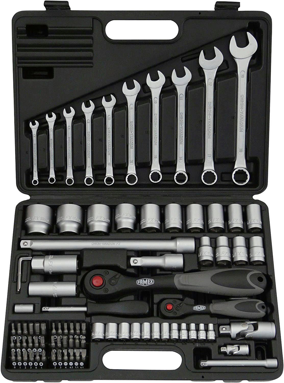 FAMEX 170-tlg., mit Werkzeugset Werkzeug Werkzeugkoffer Mechaniker 723-47,