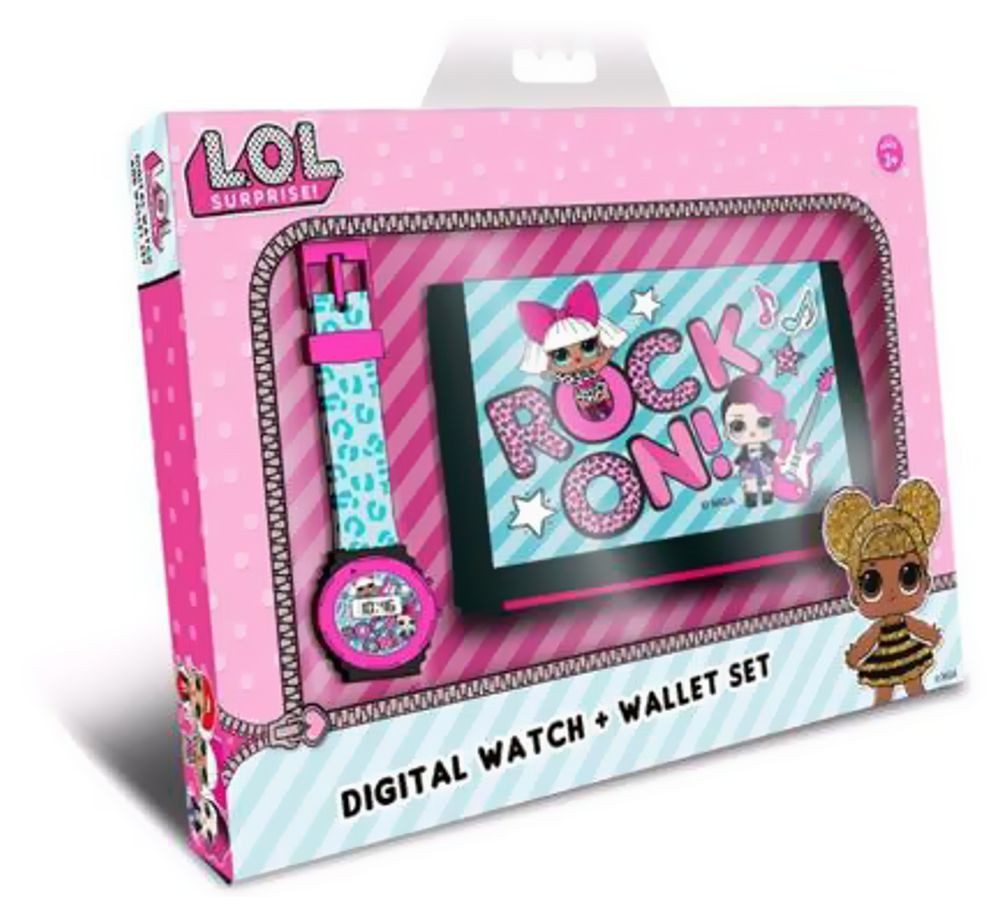 L.O.L. SURPRISE! Digitaluhr Kinder Armbanduhr + Portmonee Mädchen Set, (Packung, 2-tlg., Arnbanduhr mit Portmonee)