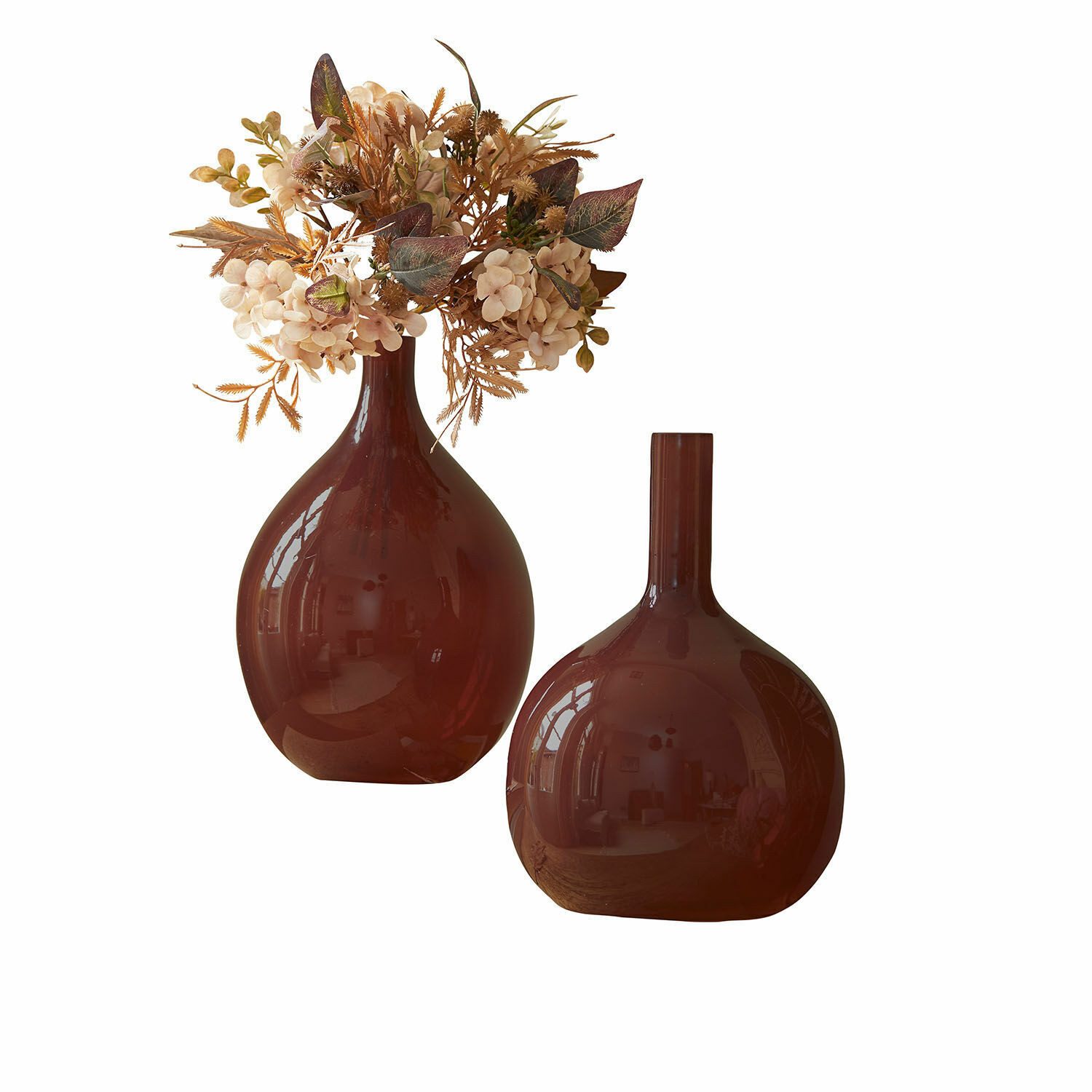 Mirabeau Tischvase Vase 2er Set Erlunda bordeaux