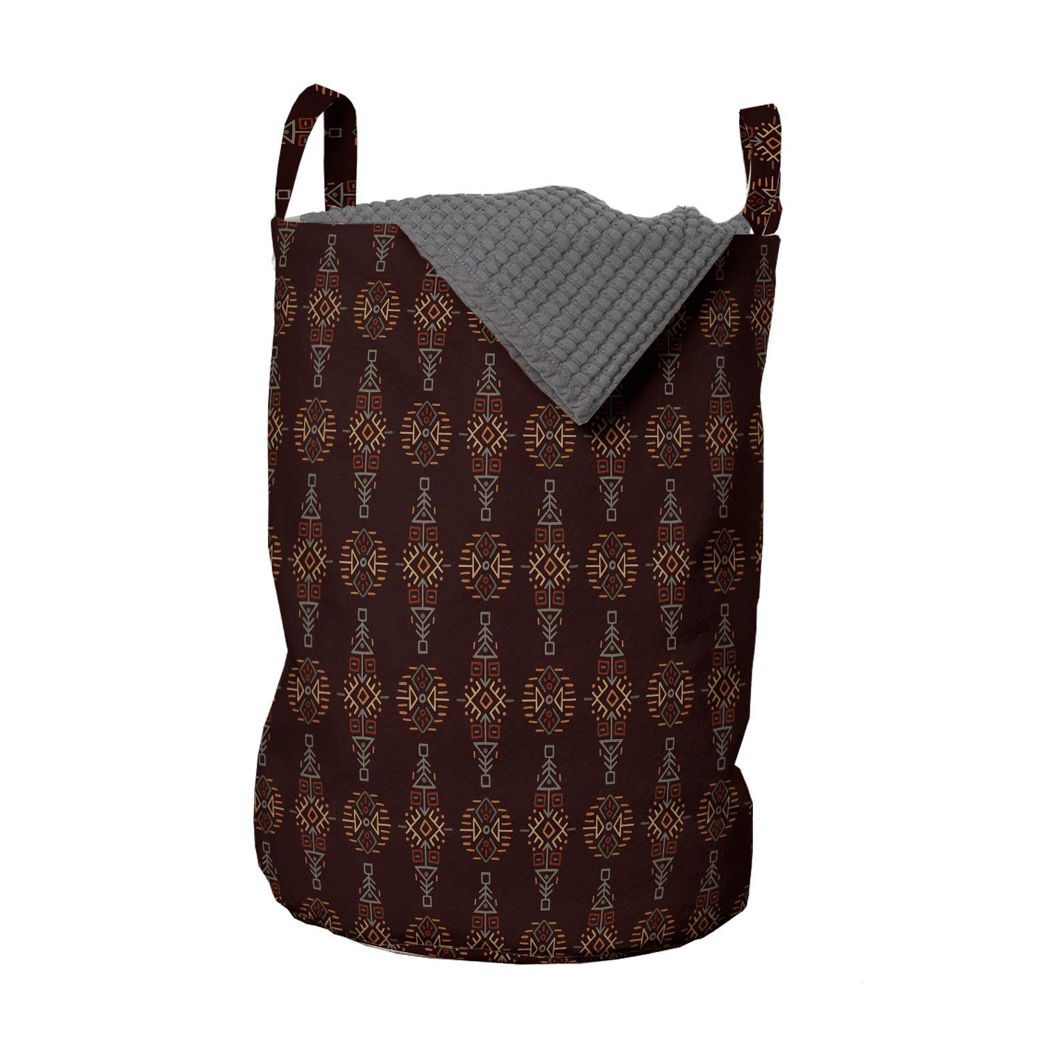 Abakuhaus Wäschesäckchen Griffen Boho-Form für Waschsalons, Stammes Aboriginal Kordelzugverschluss Wäschekorb mit Art