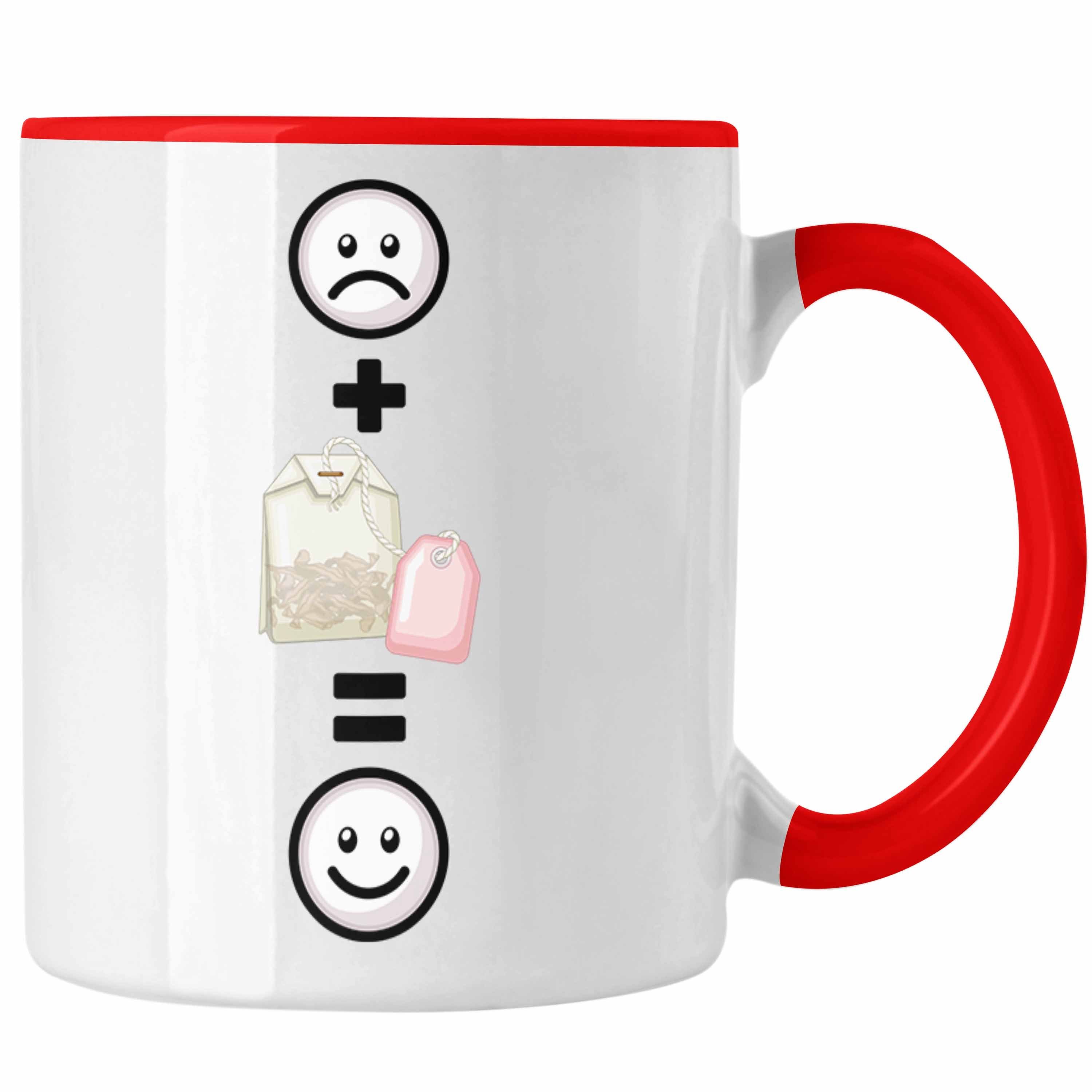 Trendation Tasse Tee Tasse Geschenk für Tee-Liebhaber Teetasse Lustige Geschenkidee :( Rot