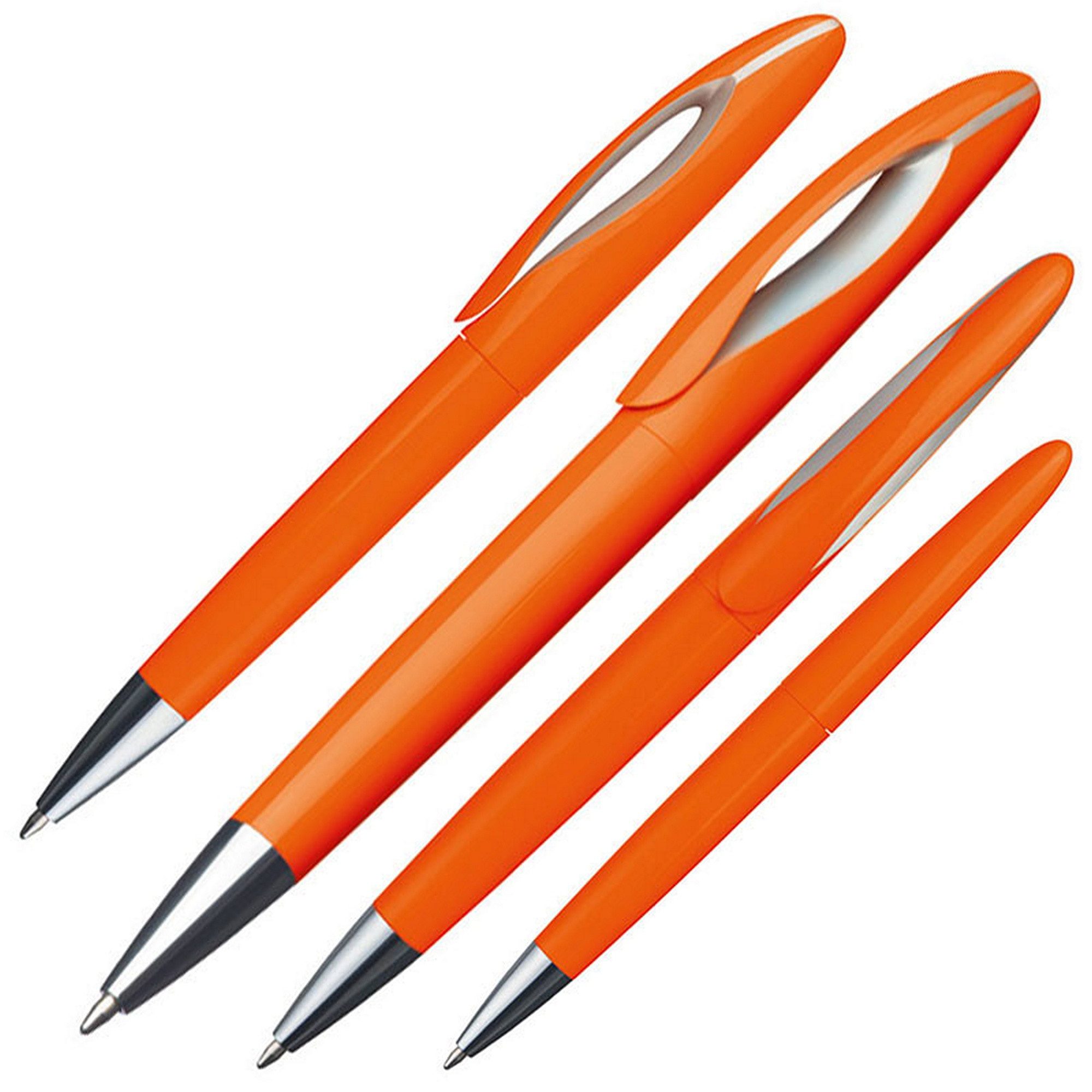 Kugelschreiber 10 Dreh-Kugelschreiber aus Kunststoff / Farbe: orange
