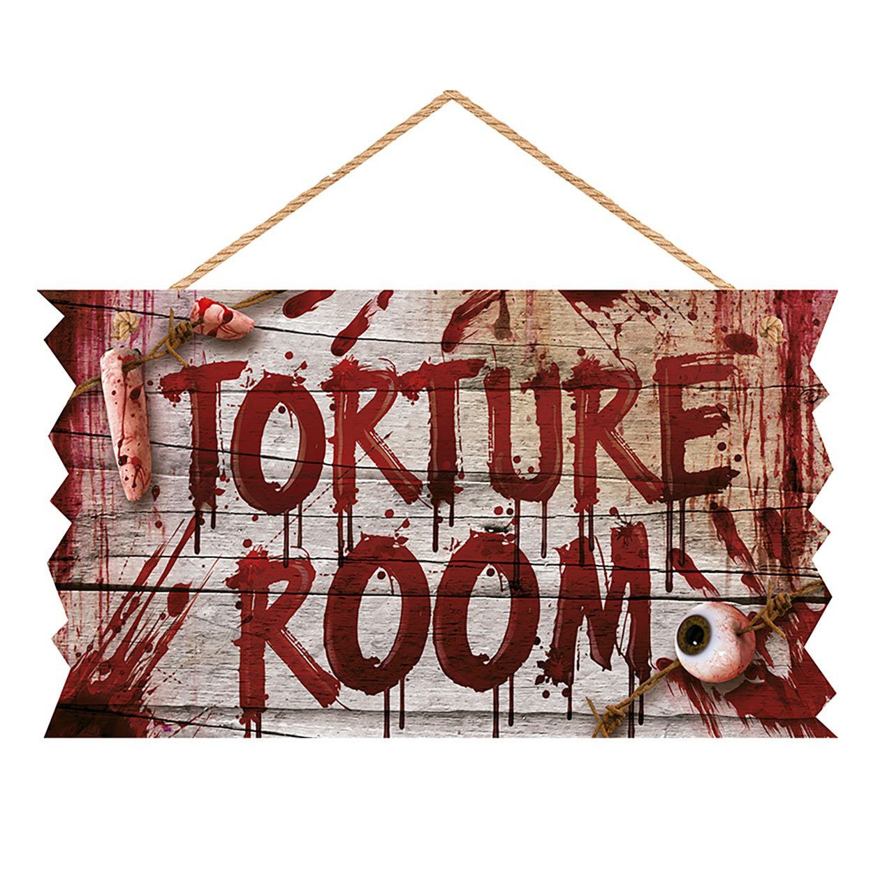 Dekoobjekt Blutiges Deko-Holzschild - Halloween deko