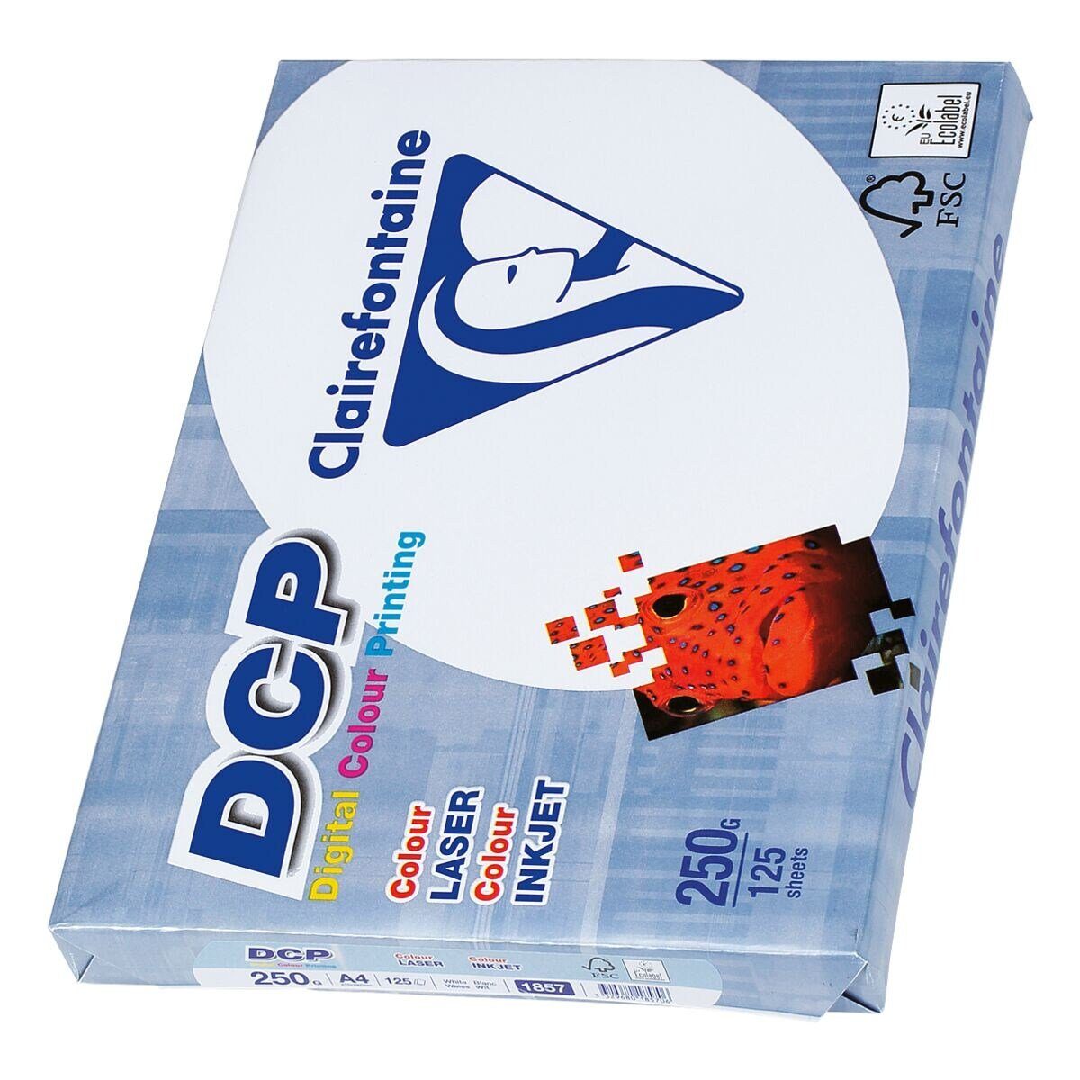 Format 125 A4, DCP, Blatt Farblaser-Druckerpapier g/m², CIE, 250 DIN 172 CLAIREFONTAINE