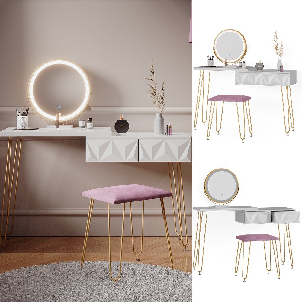 Vicco Schminktisch Bella, Weiß, 120 cm günstig online kaufen
