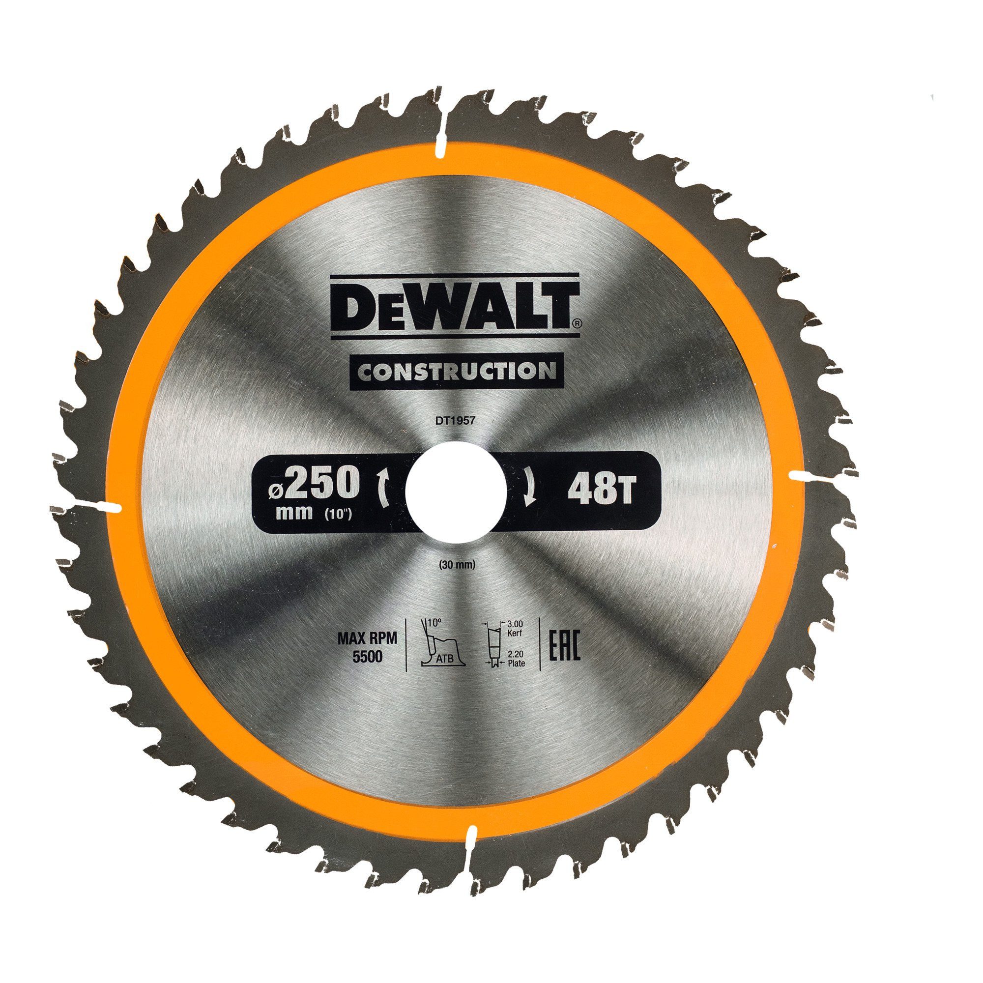 DeWalt Kreissägeblatt DEWALT Kreissägeblatt stationär 250/30 mm 48WZ DT1957-QZ