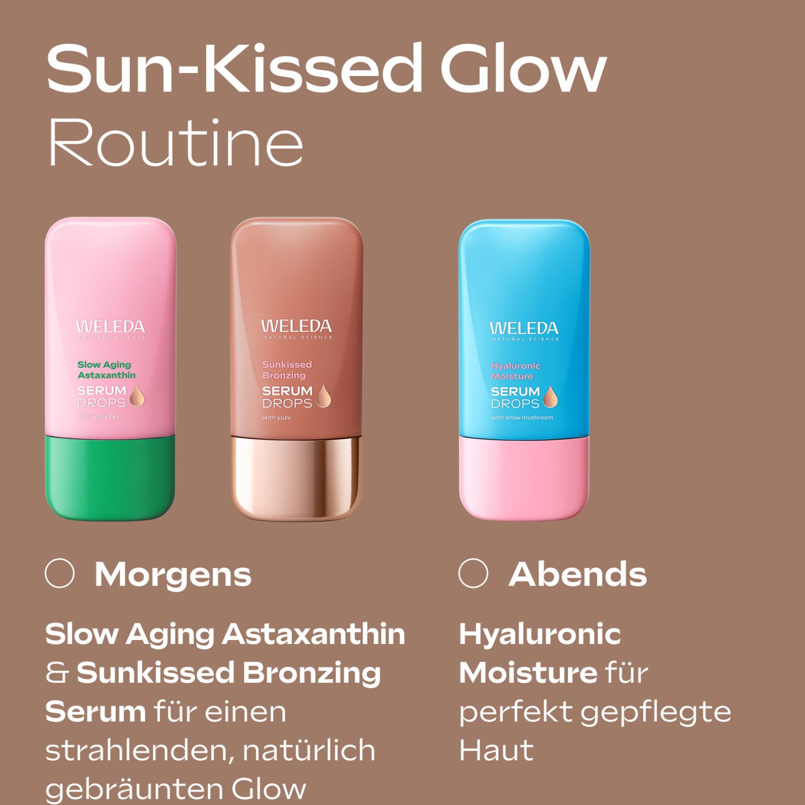 WELEDA Gesichtsserum SUNKISSED BRONZING SERUM DROPS, für einen sonnengeküssten Glow & Feuchtigkeit – ganz ohne Sonne