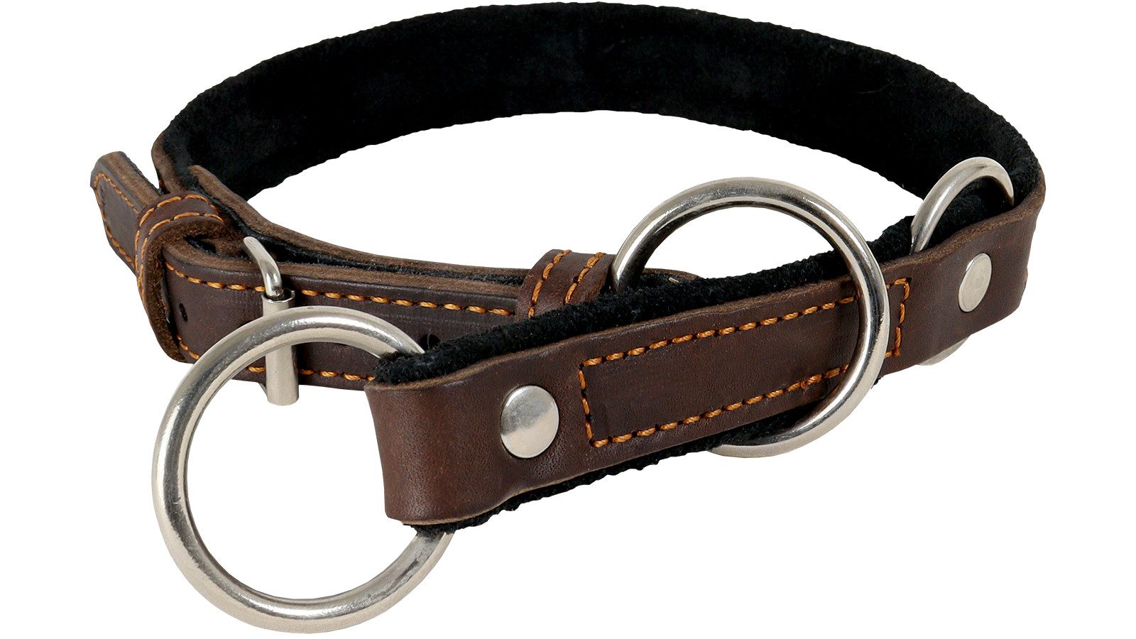 AKAH Hunde-Halsband AKAH Würger mit Begrenzung aus Ölleder