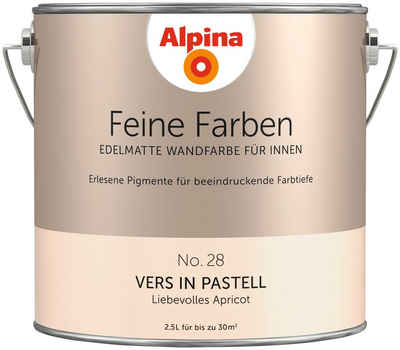 Alpina Wand- und Deckenfarbe »Feine Farben No. 28 Vers in Pastell®«, Liebevolles Apricot, edelmatt, 2,5 Liter