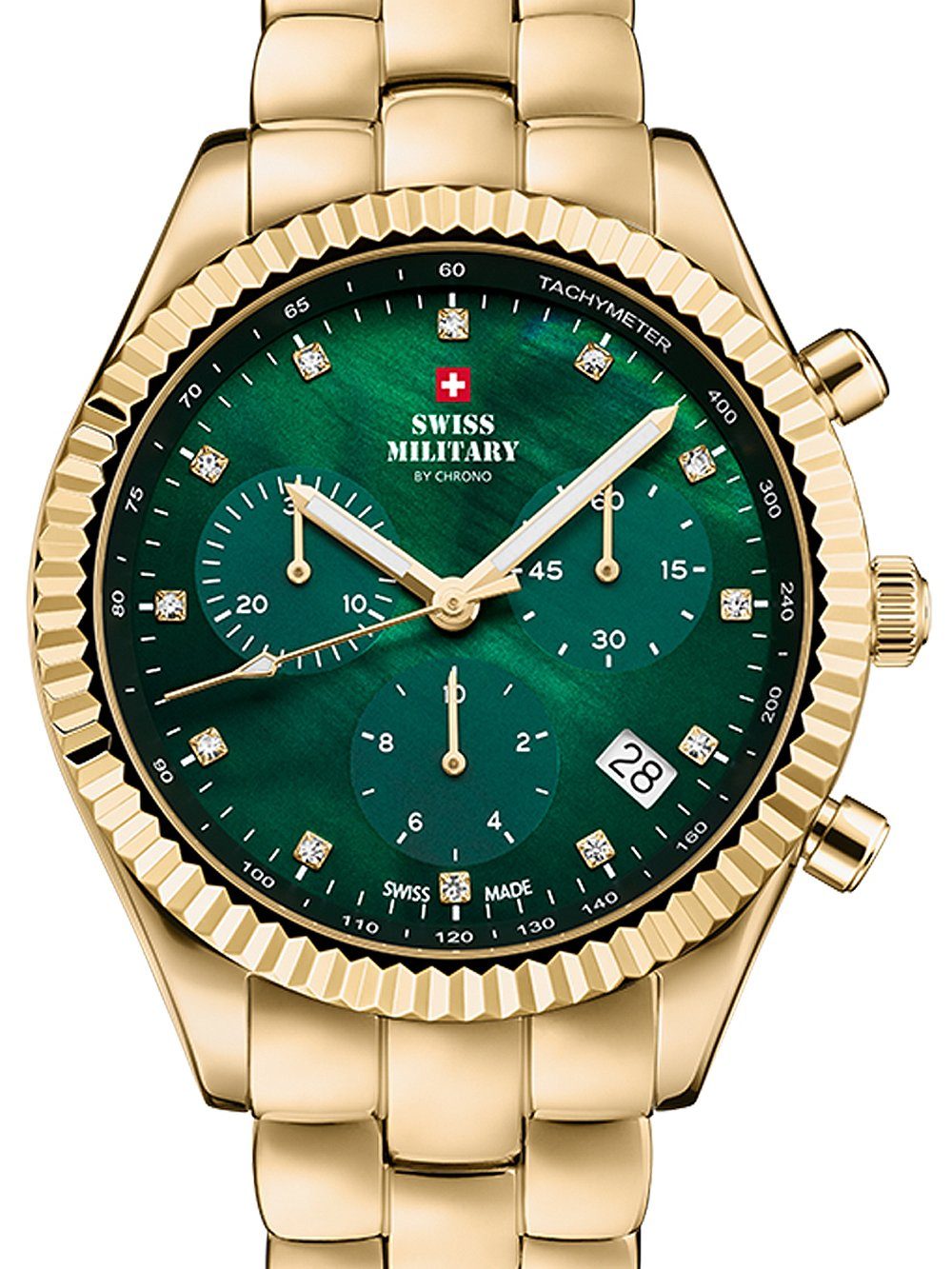 Swiss Military by Chrono Quarzuhr Swiss Military SM30207.04 Elegant Chronograph Damenuhr 38mm 5ATM Swiss Military SM30207.04 Elegant Chronograph Damenuhr 38mm 5ATM