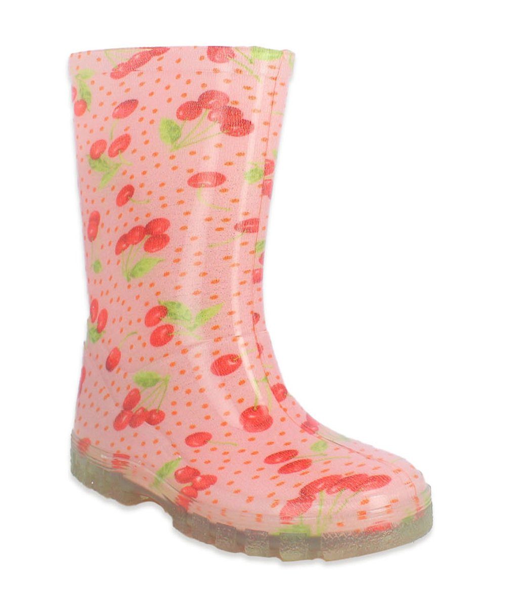 Beck Regenstiefel Kirschen Gummistiefel (wasserdichte, fröhliche Schlupfstiefel, für trockene Füße bei Regenwetter) herausnehmbare Innensohle, robuste Materialien