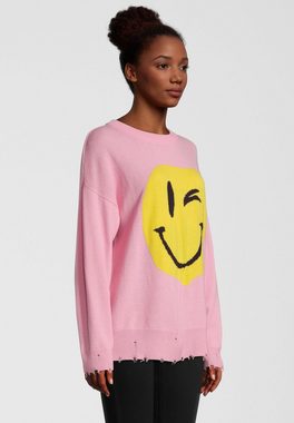 Frogbox Strickpullover Pullover mit Smiley mit modernem Design