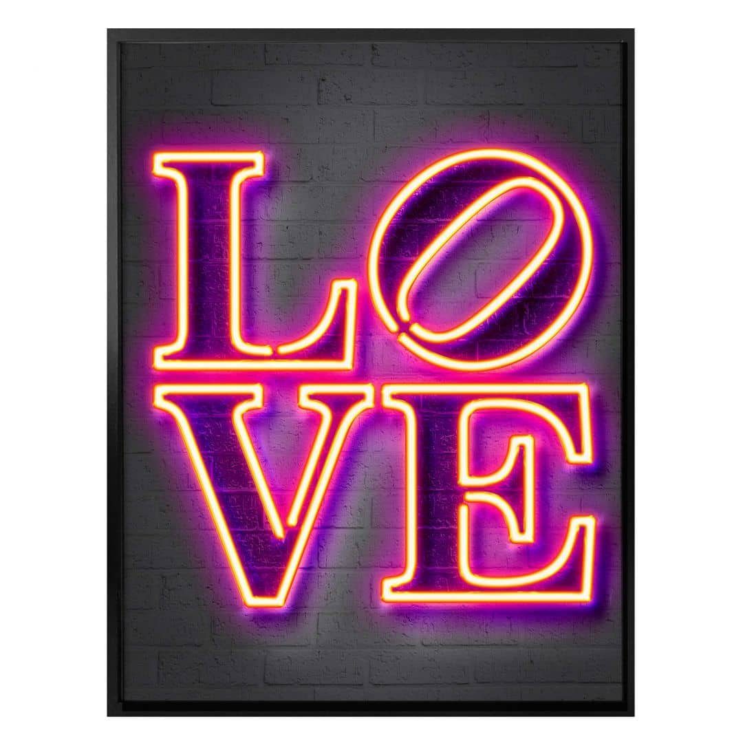 K&L Wall Art Poster Poster Mielu Neon Streets Retro Schriftzug Love Deko  Buchstaben, Wohnzimmer Wandbild modern