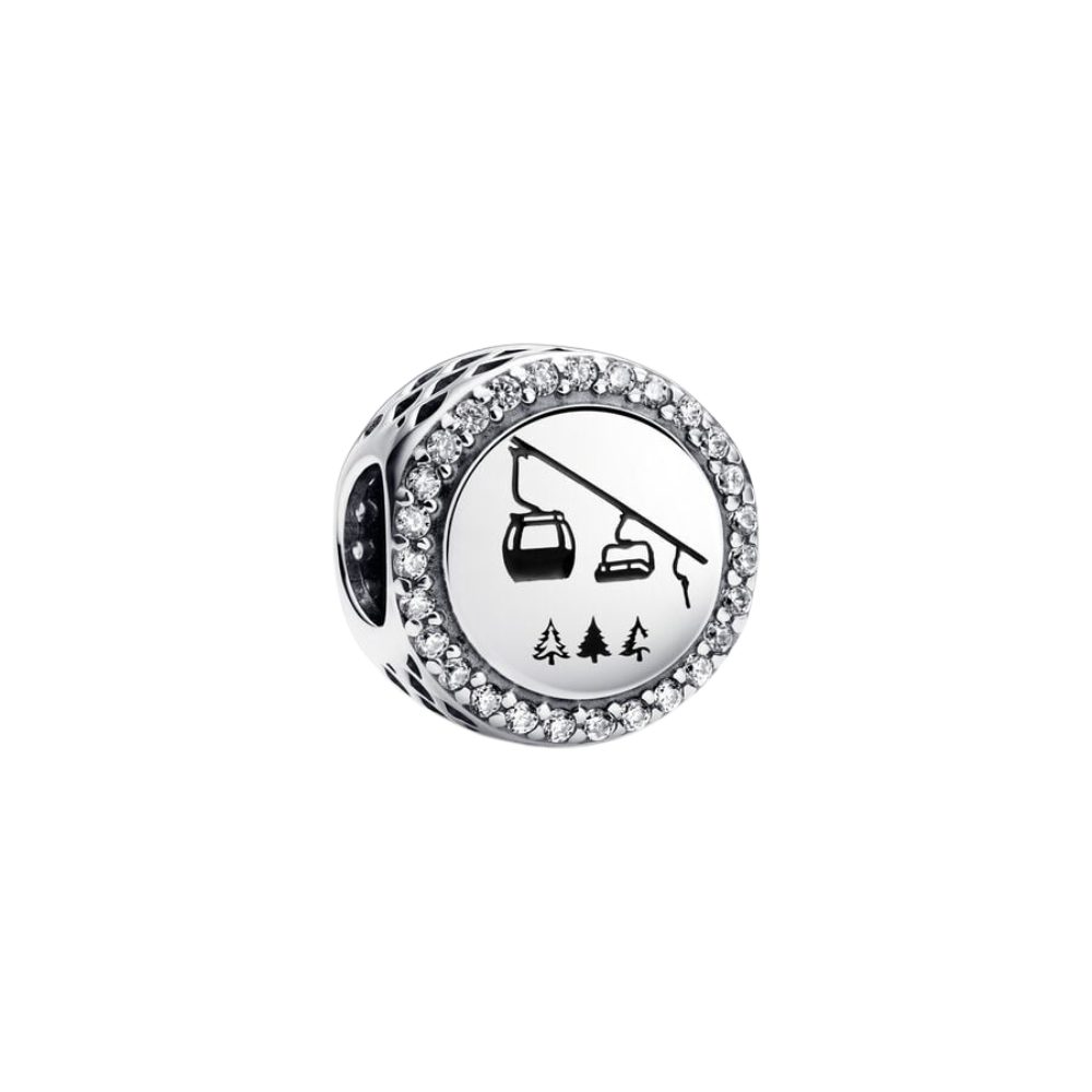Pandora Charm-Einhänger 792016CZ_E078, Skifahren, Skilift, Urlaub, Schnee