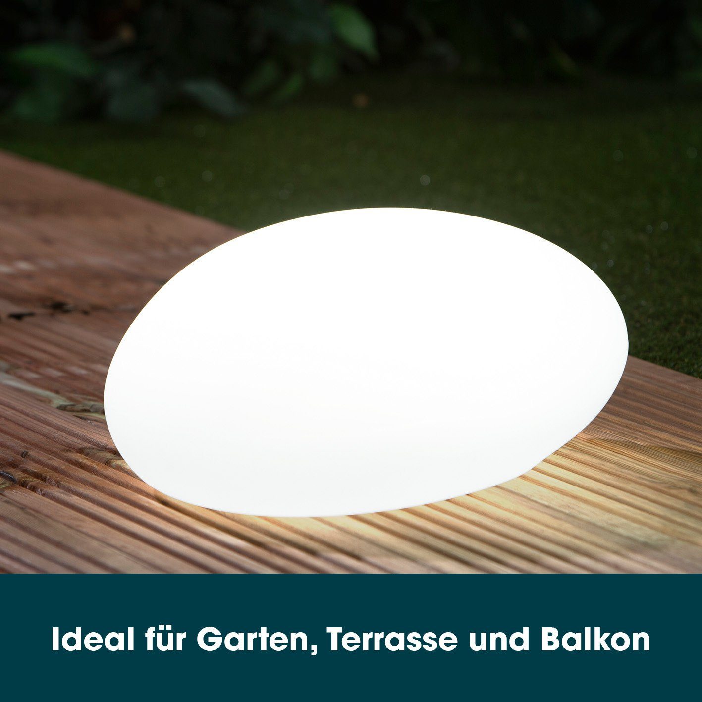 Solarleuchte Deko-Stein für Terrasse, Garten, EASYmaxx LED Farbwechel Gartenleuchte, Balkon