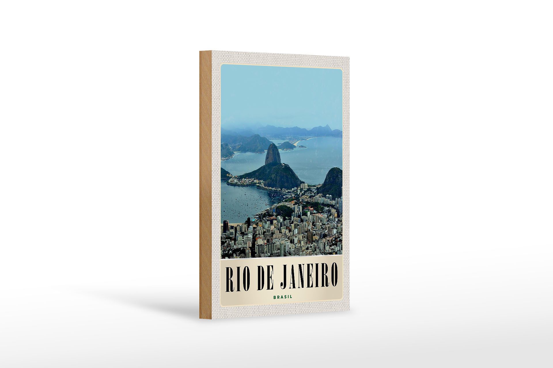 Femer GmbH Holzbild Reise 12x18 cm Rio de Janeiro Brasilien Amerika Stadt, (1 St), Glatte Holzfaserplatte (MDF), vorn beschichtet