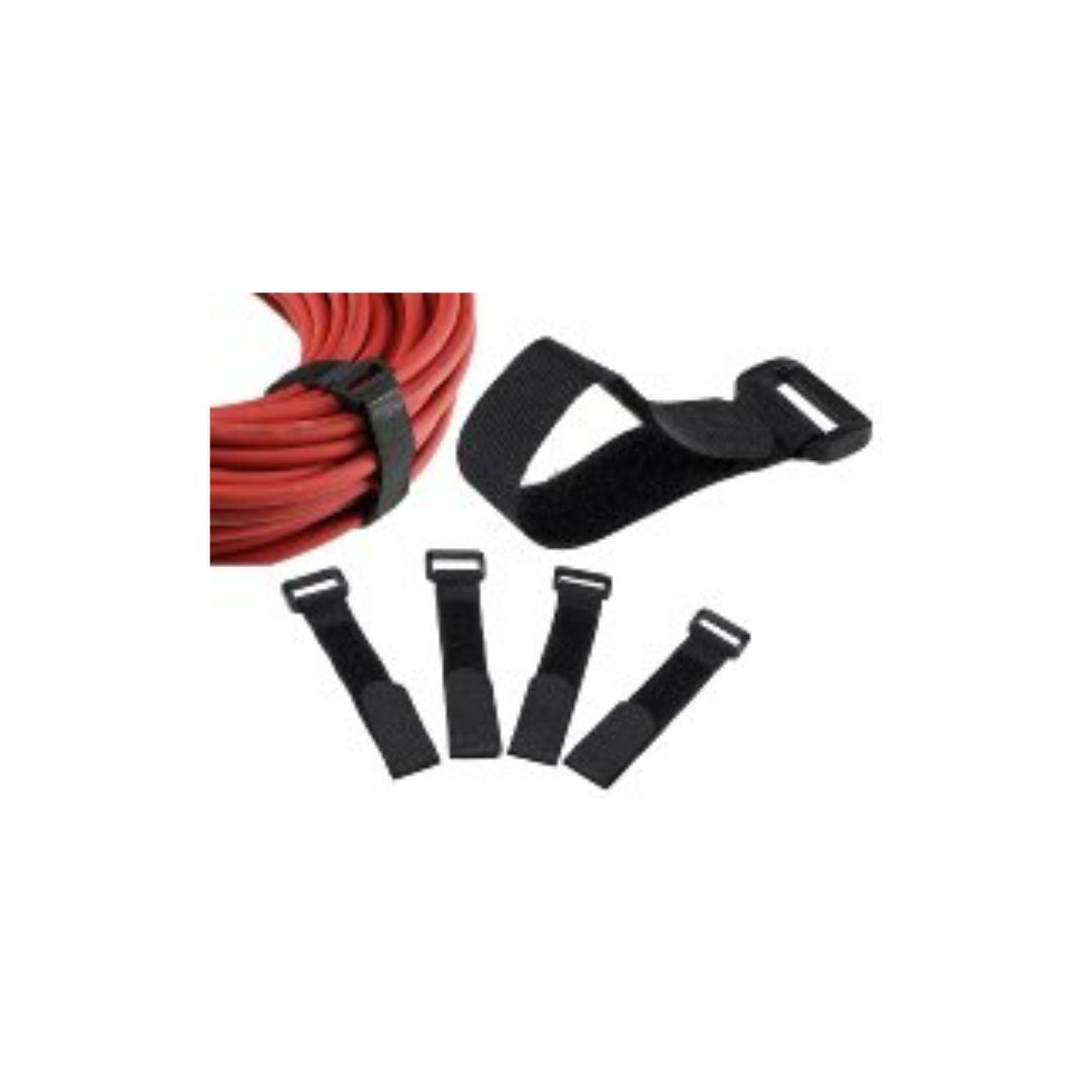 ChiliTec Kabelverbinder-Sortiment Kabelbinder Klettband mit Öse 15cm Schwarz