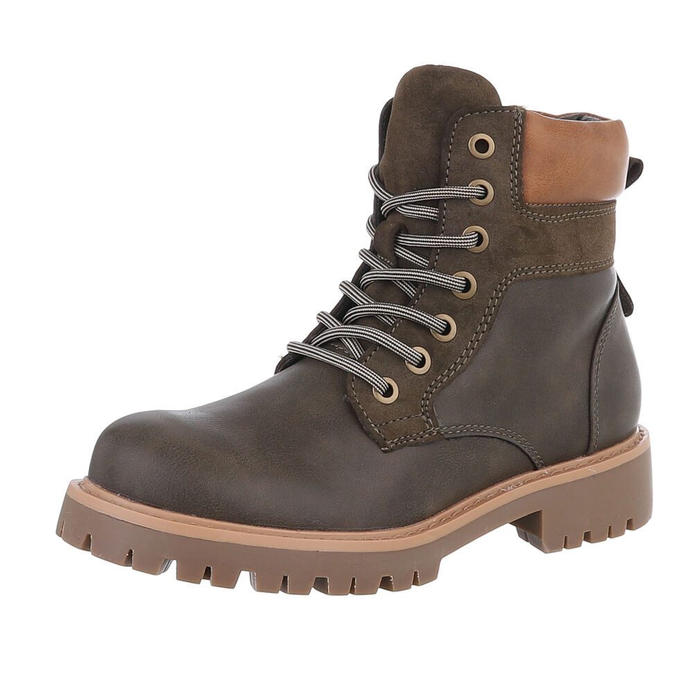 Ital-Design Damen Schnürschuhe Freizeit Stiefelette (87531895) Blockabsatz günstig online kaufen