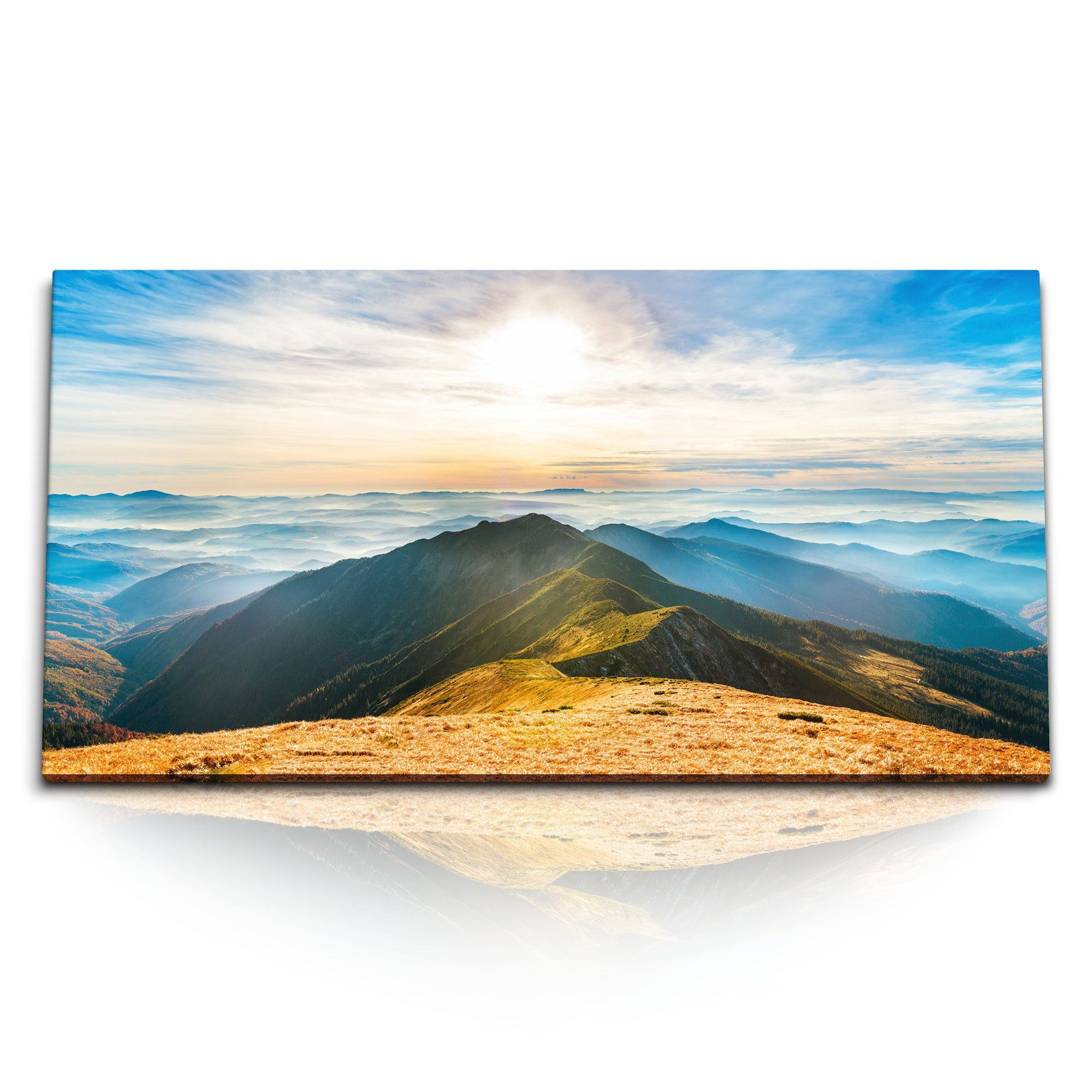 Leinwandbild Kunstdruck Bilder 120x60cm Berge Gebirge Bergkette Natur Landschaft So