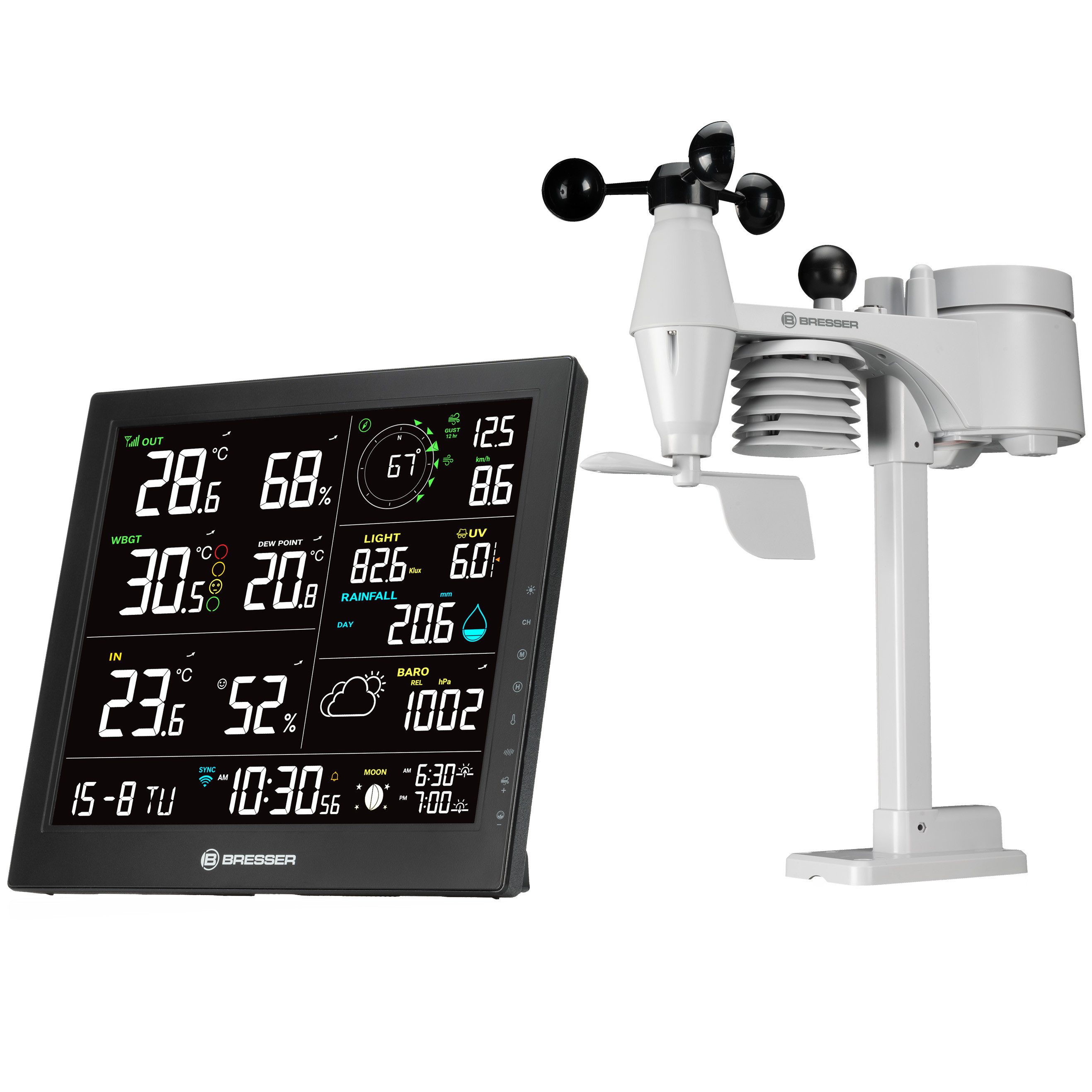 Wetterstation BRESSER 8-in-1 MeteoTemp JW WLAN-Wetterstation