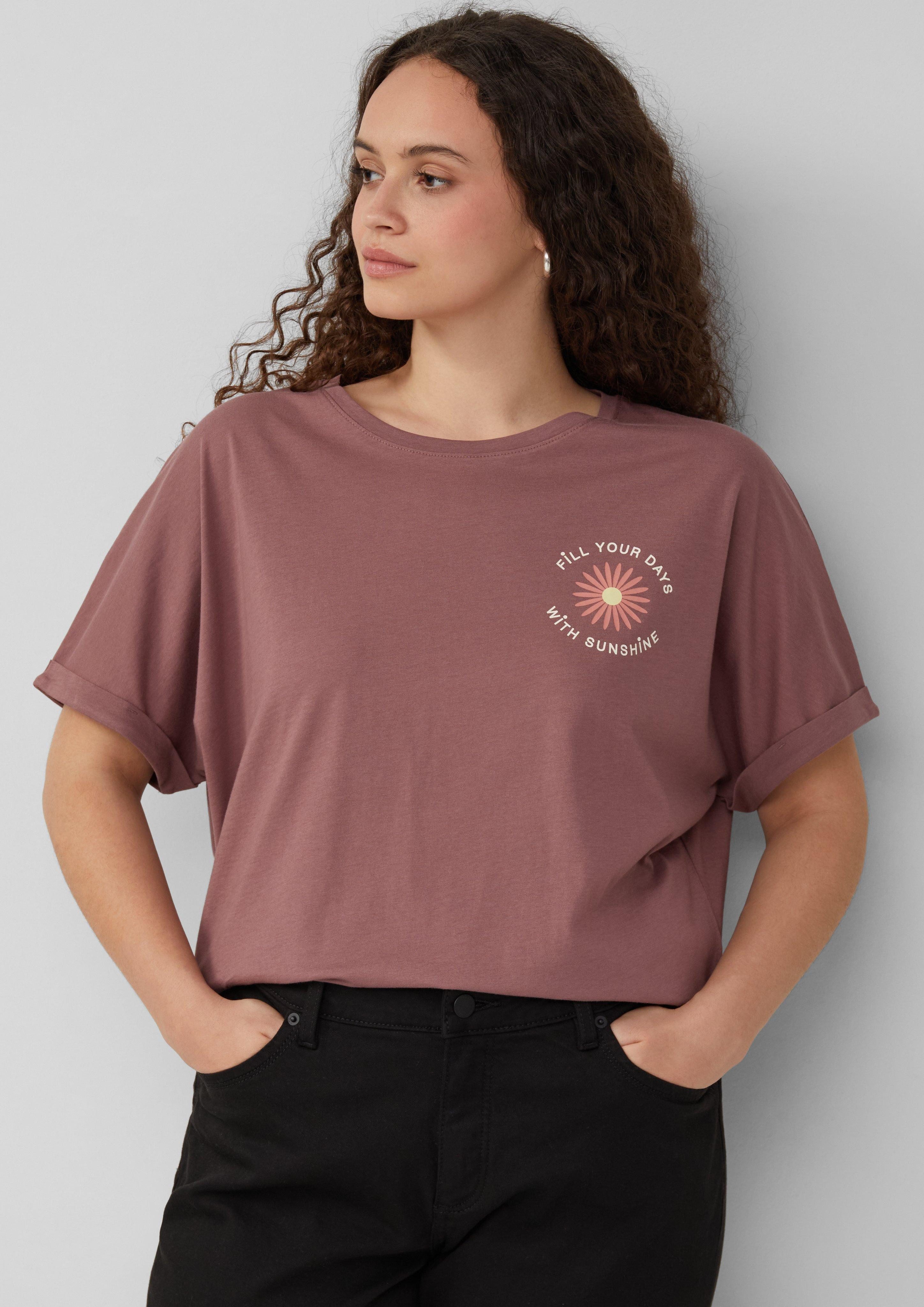 QS Kurzarmshirt Lockeres T- Shirt mit günstig online kaufen