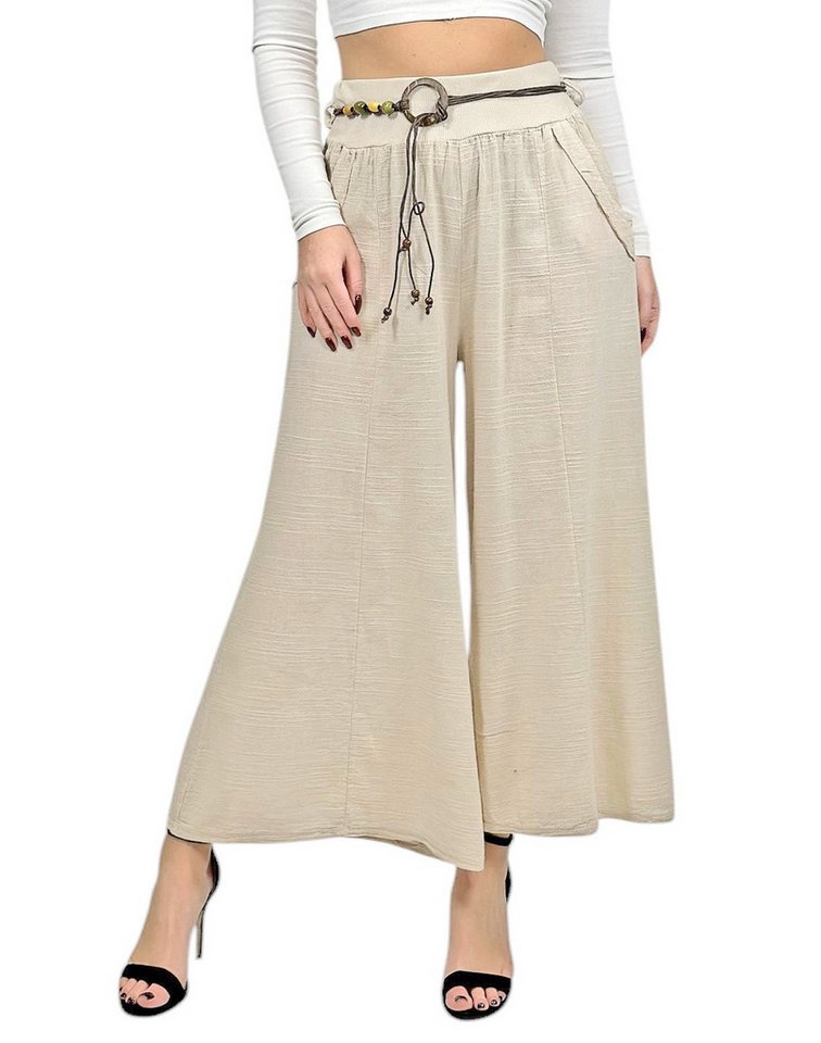 Mississhop Stoffhose Culotte Hose Damen Baumwollhose 100 % Baumwolle Hose Sommerhose M.375