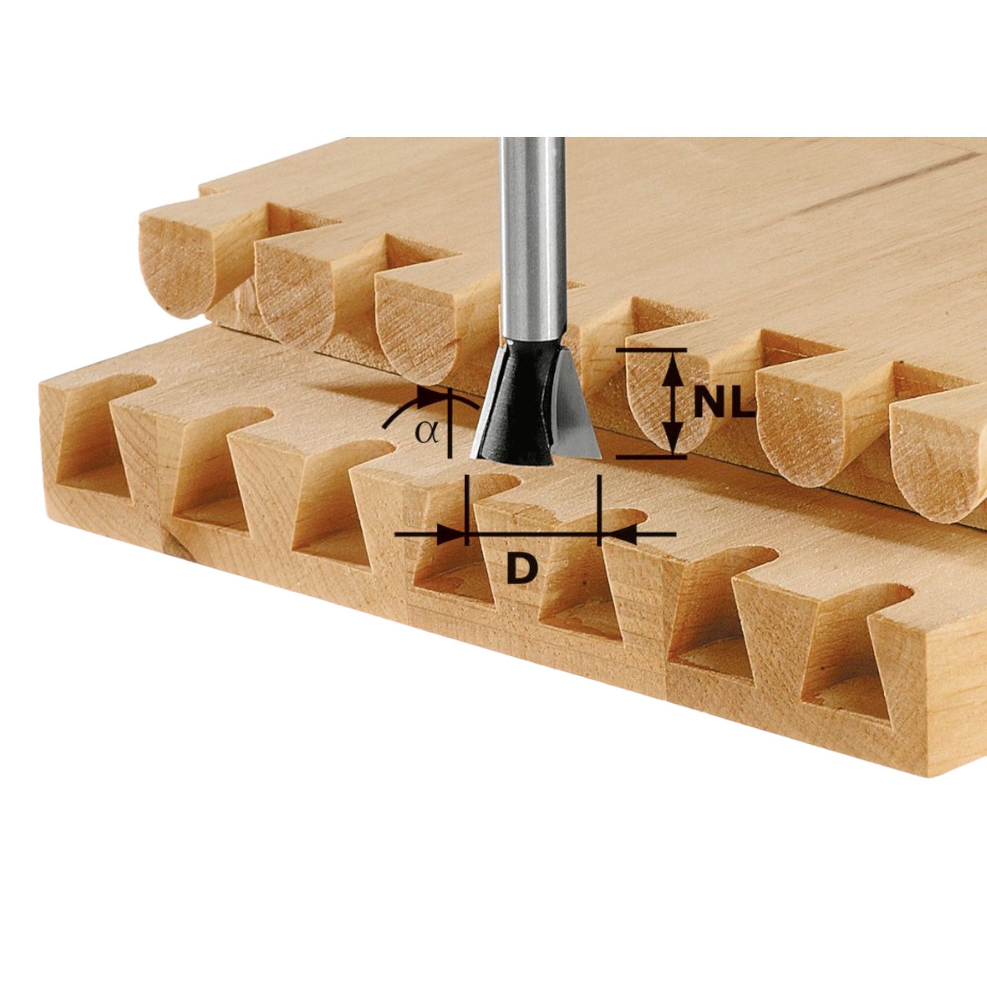 Fräser-Set HS S8 D13,8/13,5/15° Grat- Zinkenfräser 13,8 x 13,5 mm 15° (490991)