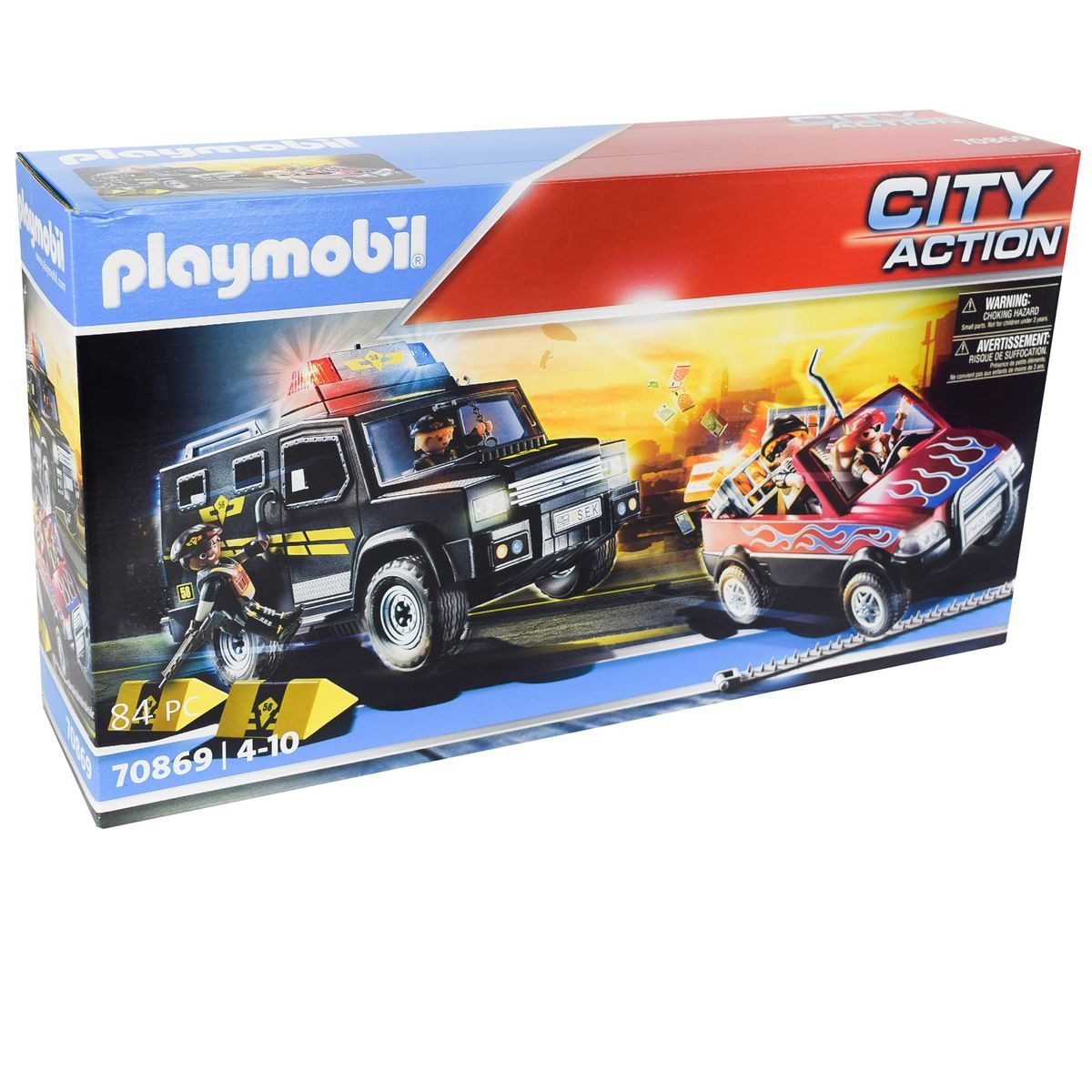 Playmobil® Playmobil 70869 Polizei Verfolgungsjagd von Bankräubern 84tlg. Spielbausteine, (84 St., 70869)