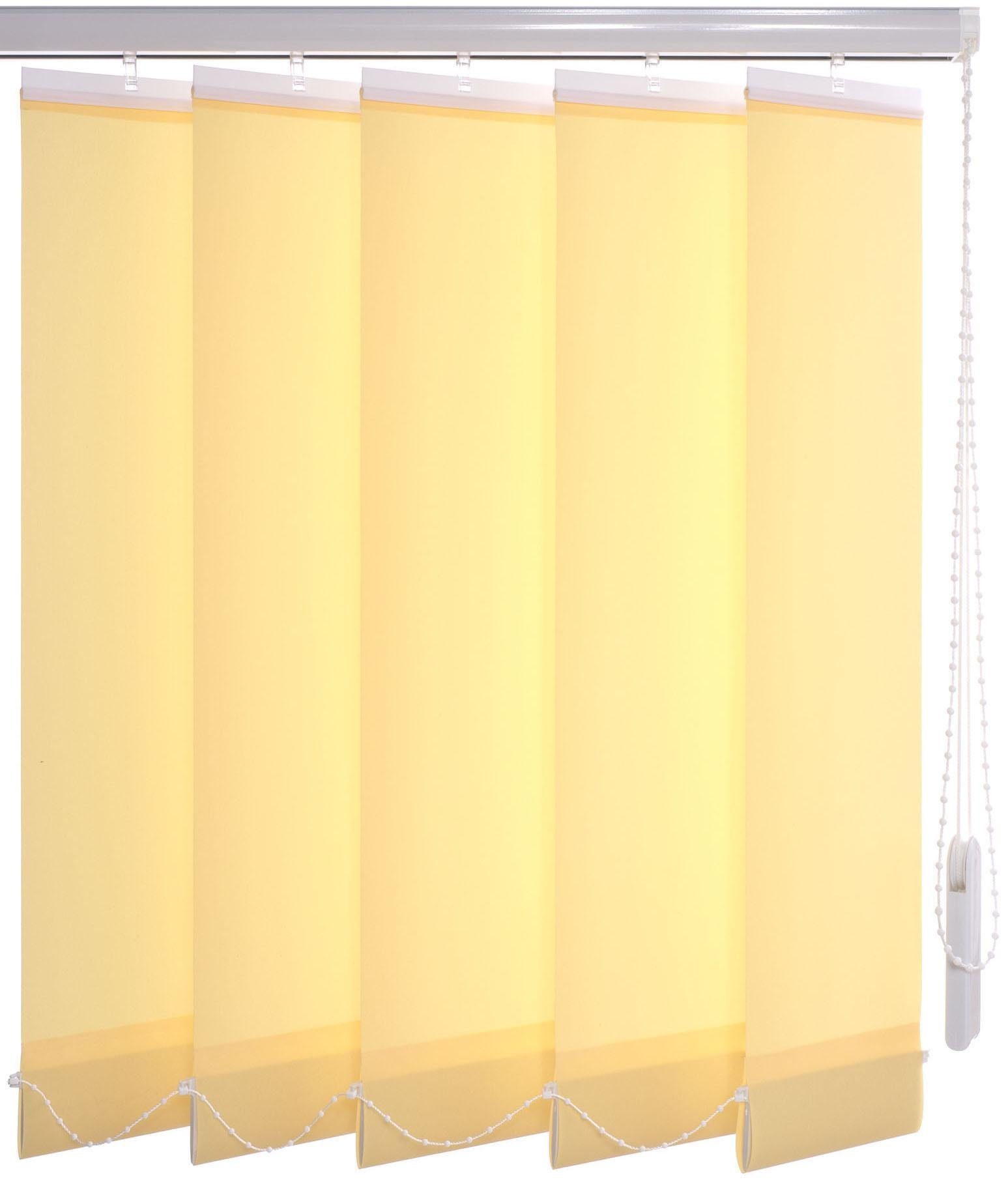 Lamellenvorhang Vertikalanlage 89 mm, Liedeco, gelb mit Bohren
