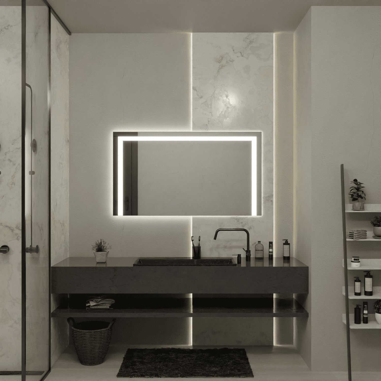 Village Design Badspiegel Badspiegel LED Kolosseum, Spiegel mit Beleuchtung