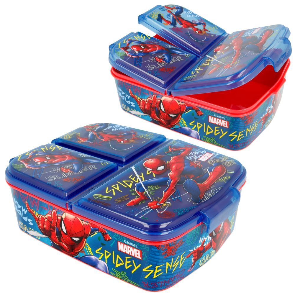 MARVEL Lunchbox Brotdose 3 Fächer Marvel Spiderman Lunch to Go Vesper Dose