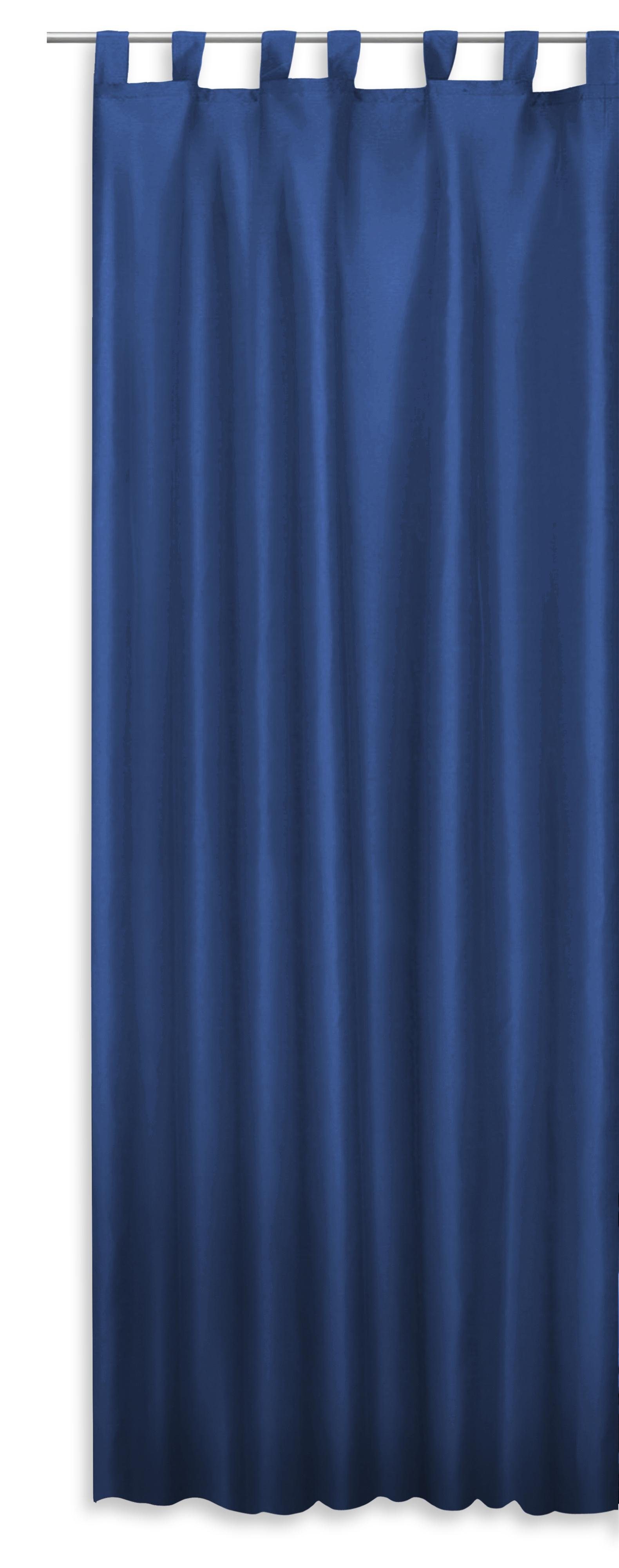 Gardine Schlaufenschal 140x245 cm halbtransparent Vorhang Schlaufen Gardine, Haus und Deko, Schlaufen (1 St), halbtransparent, Polyester Blau | Fertiggardinen