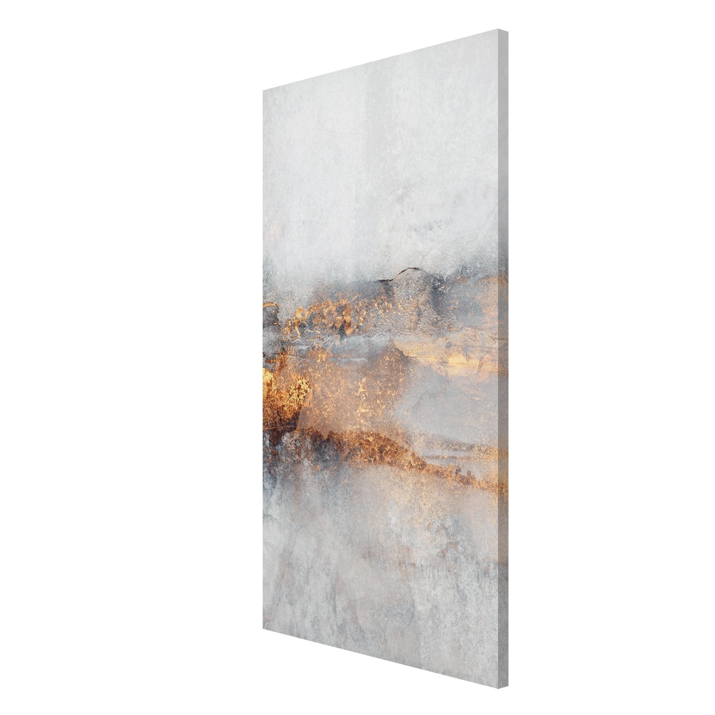 Bilderdepot24 Magnettafel Küche grau Gold-Grauer Nebel, (1-tlg., Magnetboard Pinnwand für die Wand - metallische Tafel für Magnete), Magnetwand groß mit Motiv Büro Memoboard magnetisch Hochformat