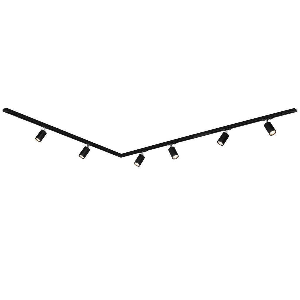 Briloner Leuchten LED Deckenleuchte 8011065B, LED wechselbar, 2700K - Extra-Warmweiß, Schienensystem Rail 3 m Schwarz max. 9W Decke Wohnzimmer Büro Küche