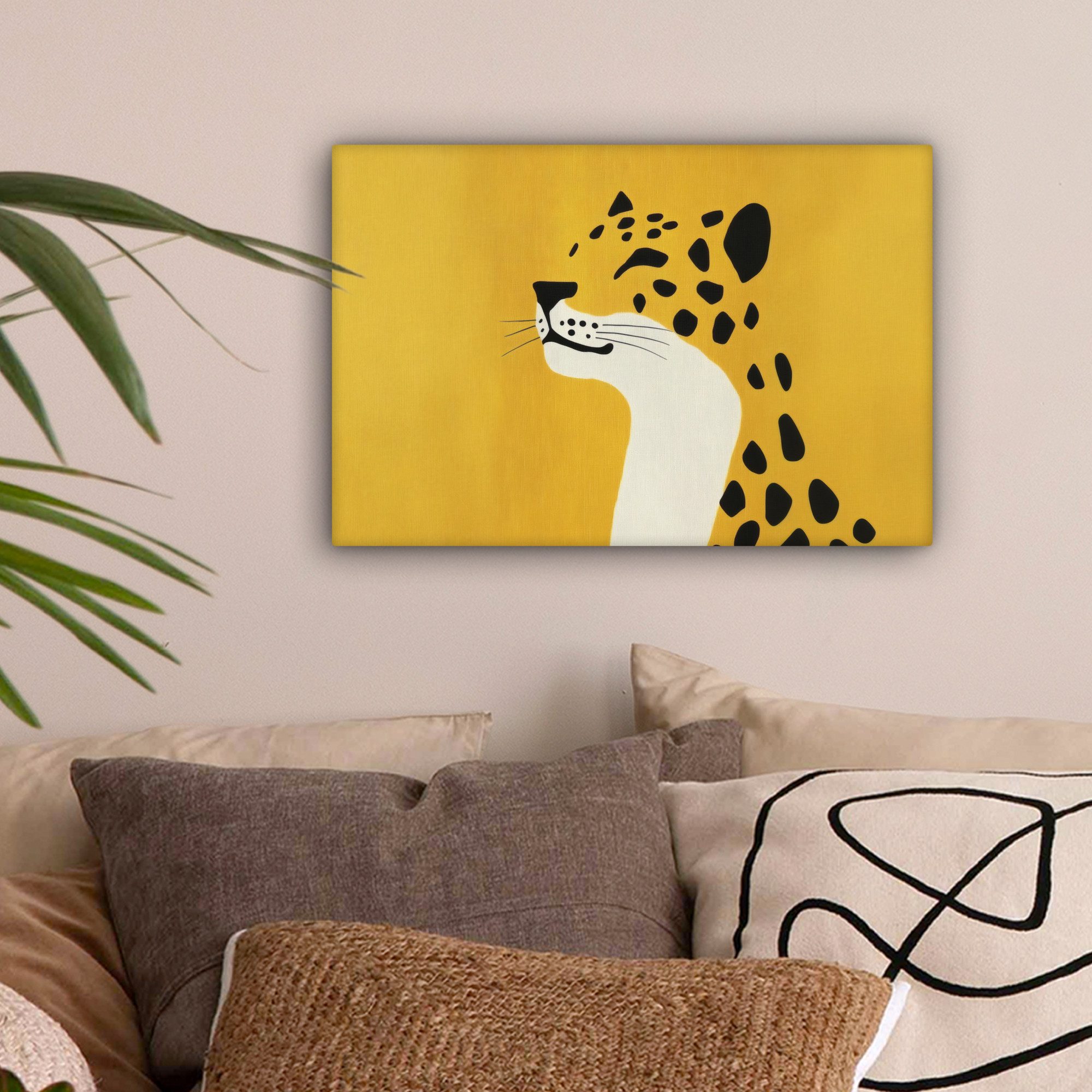 OneMillionCanvasses® Leinwandbild Gepard - Illustration - Gelb, Fotodruck ( günstig online kaufen
