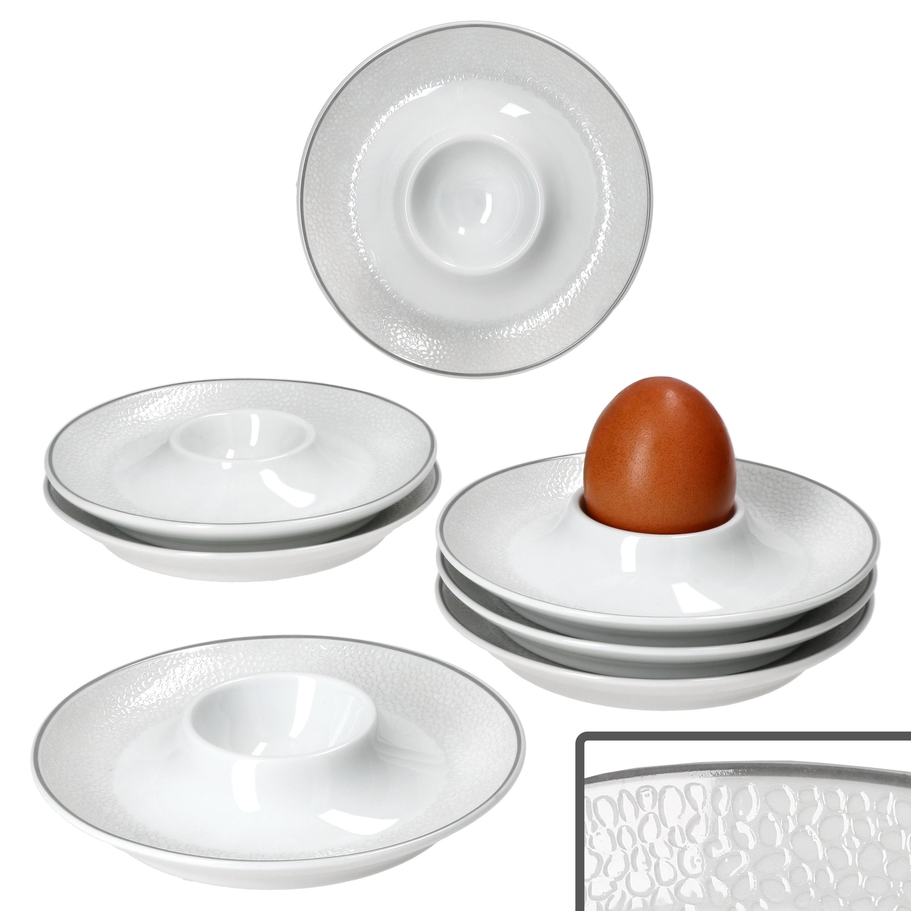 Eierbecher Ritzenhoff 6x Venezia Eierbecher mit Ablage weiß