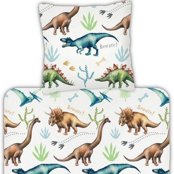Kinderbettwäsche Dinos Trendy Bedding, ESPiCO, Renforcé, 2 teilig, Dinosaurier, Schnabel, Flügel