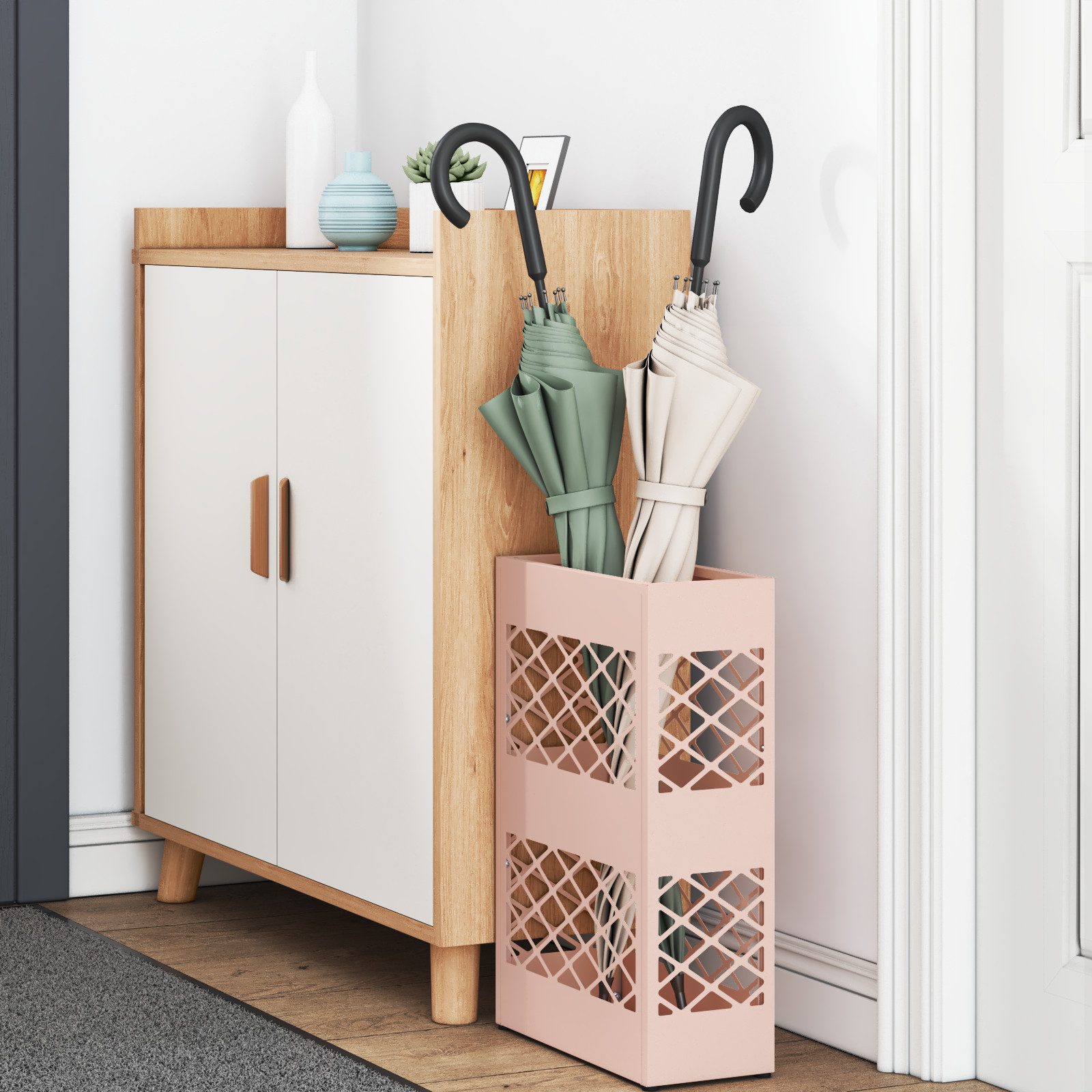 vidaXL Schirmständer Regenschirmständer Rosa Metall Standard günstig online kaufen