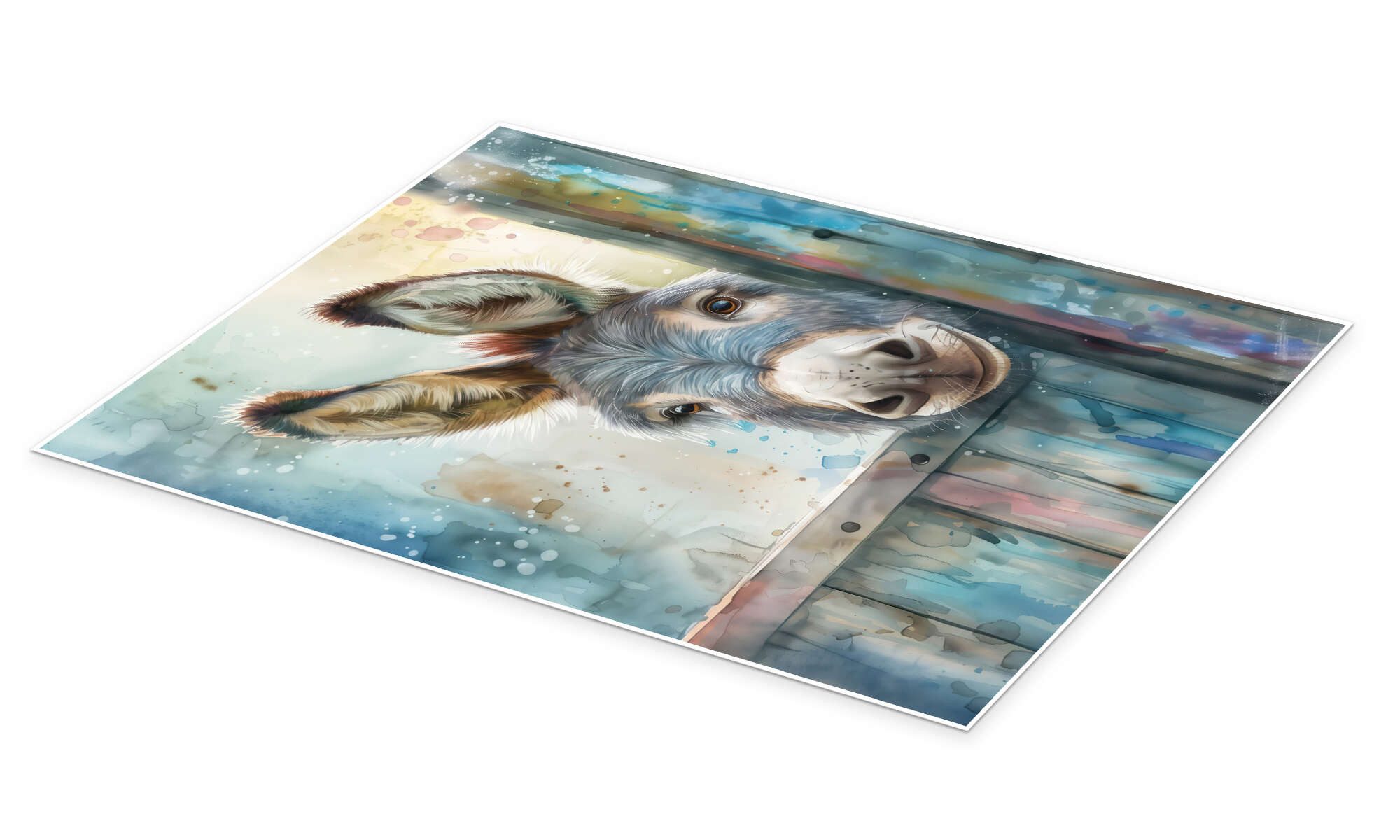 Posterlounge Wandbild Guck Guck - Ich bin es, der Esel, Dolphins DreamDesign, erhältlich als Poster, Leinwandbild, Wandsticker oder Acrylglasbild