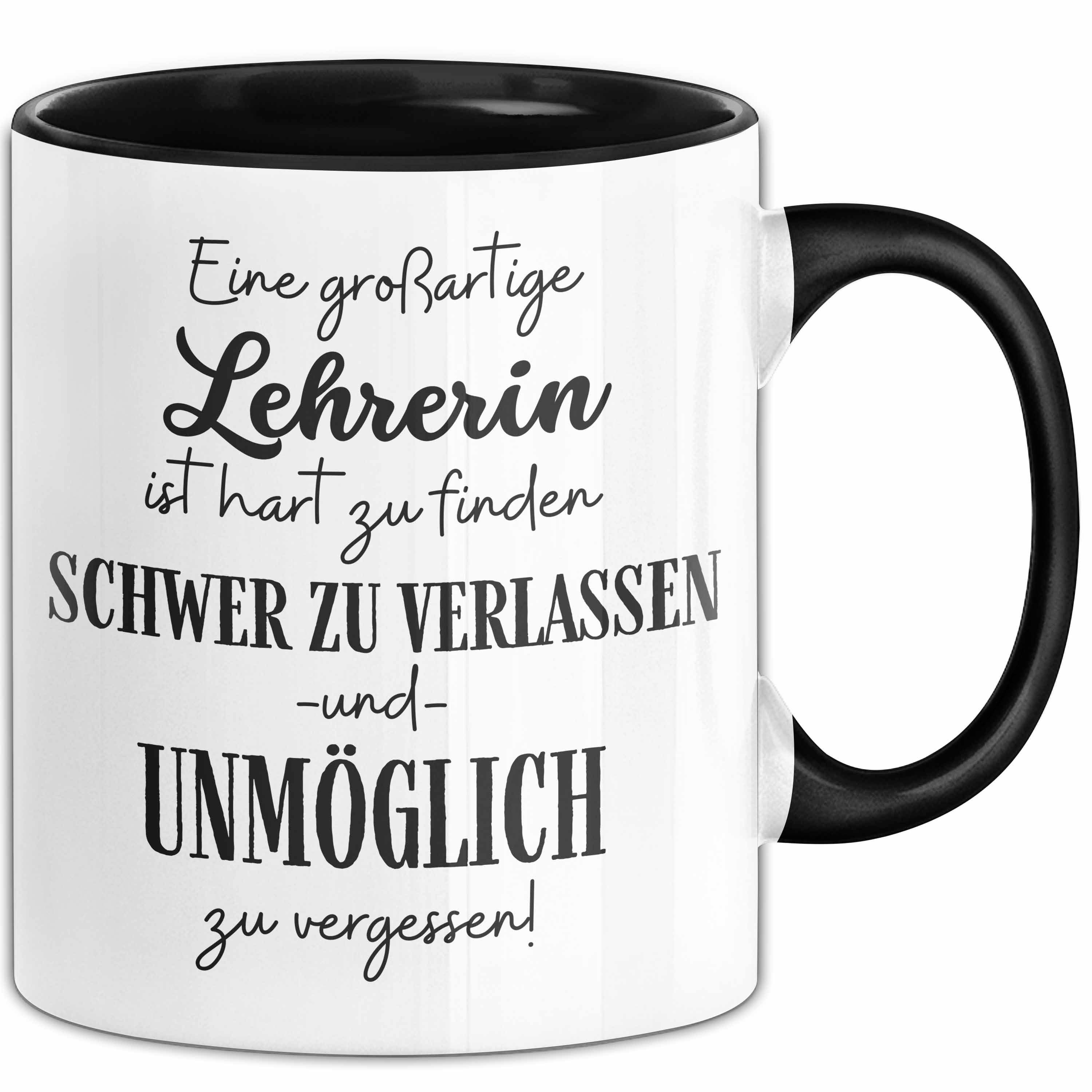 Trendation Tasse Lehrerin Abschied Geschenk Tasse Abschiedsgeschenk für Lehrerin Hart Z