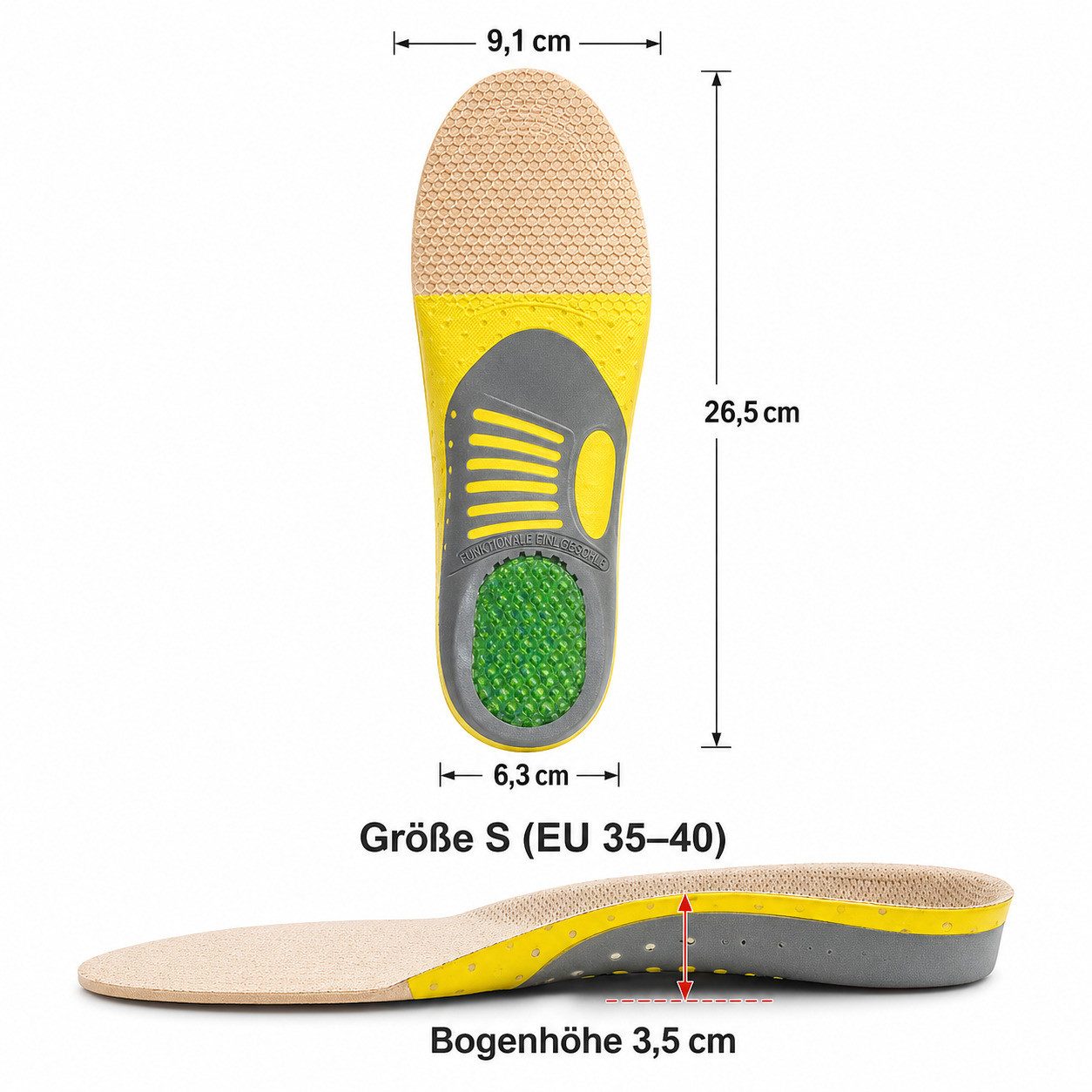 COOL-i ® Einlegesohlen Orthopädische Gel-Einlegesohlen – Stoßdämpfend & zuschneidbar, mit Fußgewölbestütze bei Druckschmerz, Fersensporn & Ermüdung – Bild 2 von 5