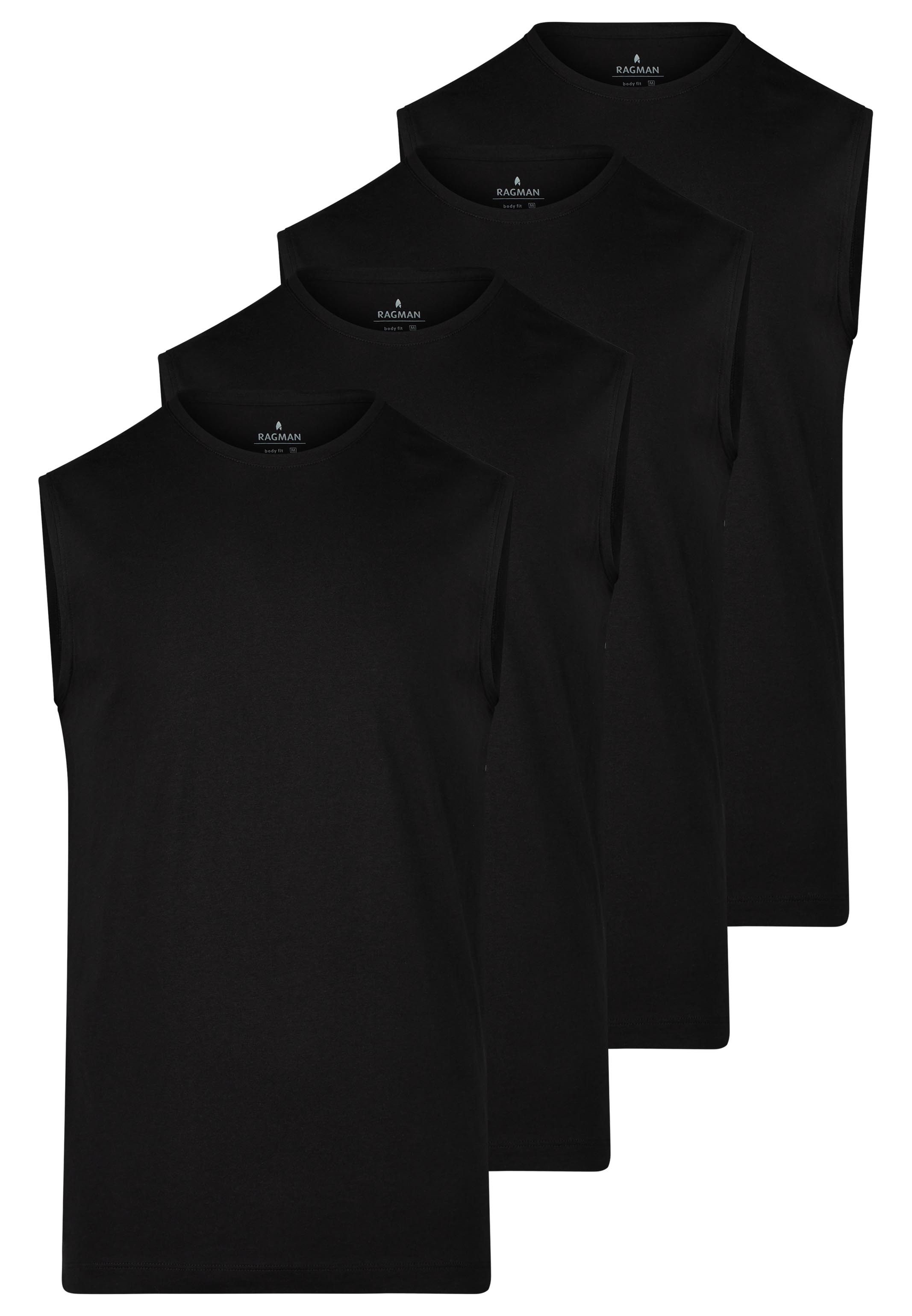 RAGMAN Unterhemd 4er Pack Basic (Spar-Set, 4-St) Unterhemd / Tanktop - Baumwolle - Atmungsaktiv