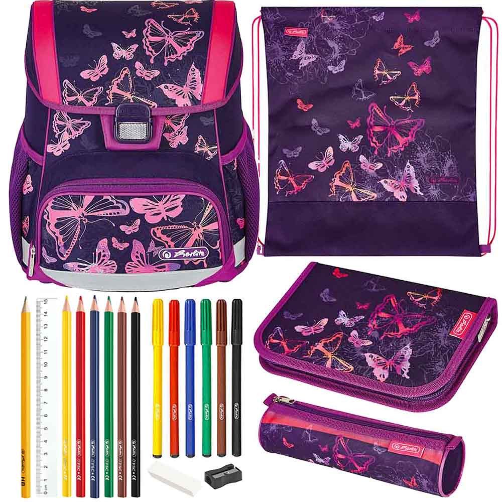 Herlitz Schulranzen Set Loop Plus 10-teilig 2026 Mädchen Butterflies