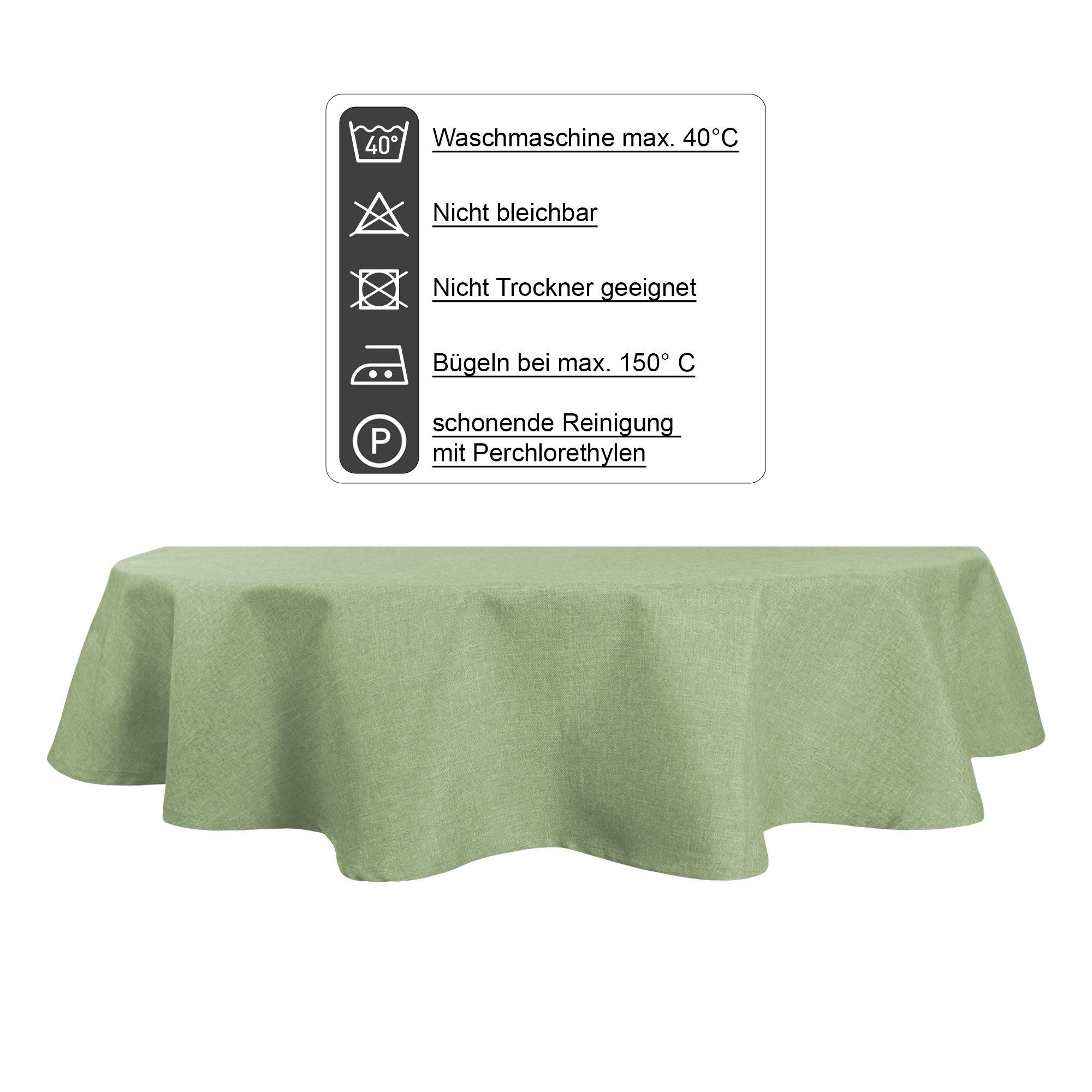 Haus und Deko Tischdecke Tischdecke oval Leinenoptik Lotuseffekt Tischwäsche Wasserabweisend (1-tlg) – Bild 5 von 5