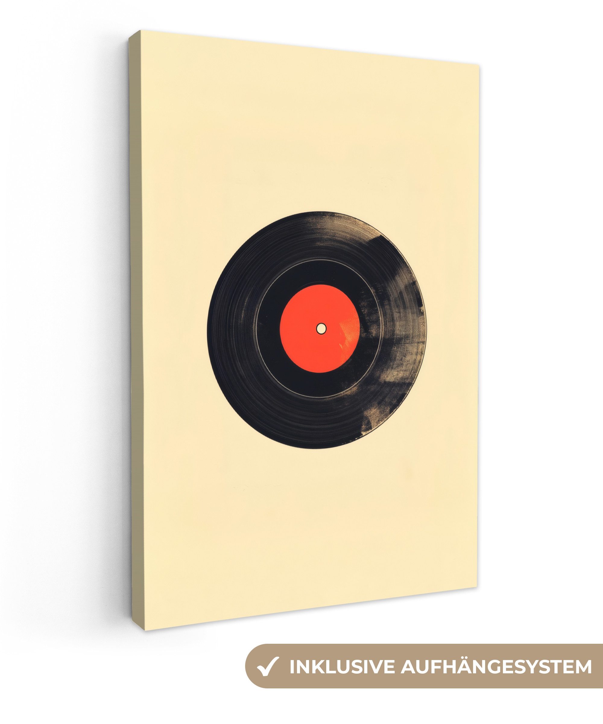 OneMillionCanvasses® Leinwandbild Illustration - Vinyl-Schallplatte - günstig online kaufen